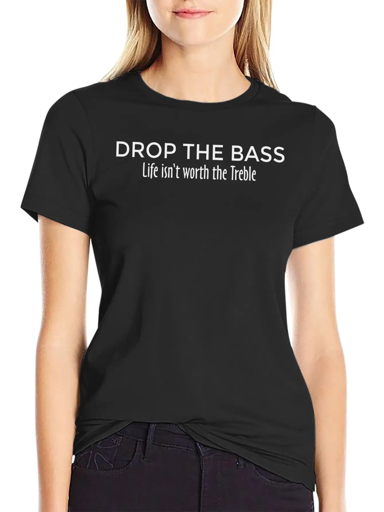 Drop The Bass Dubstep Drum And Bass Unisex Short Sleeve Soft Cotton T-Shirt – Casual Everyday Wear