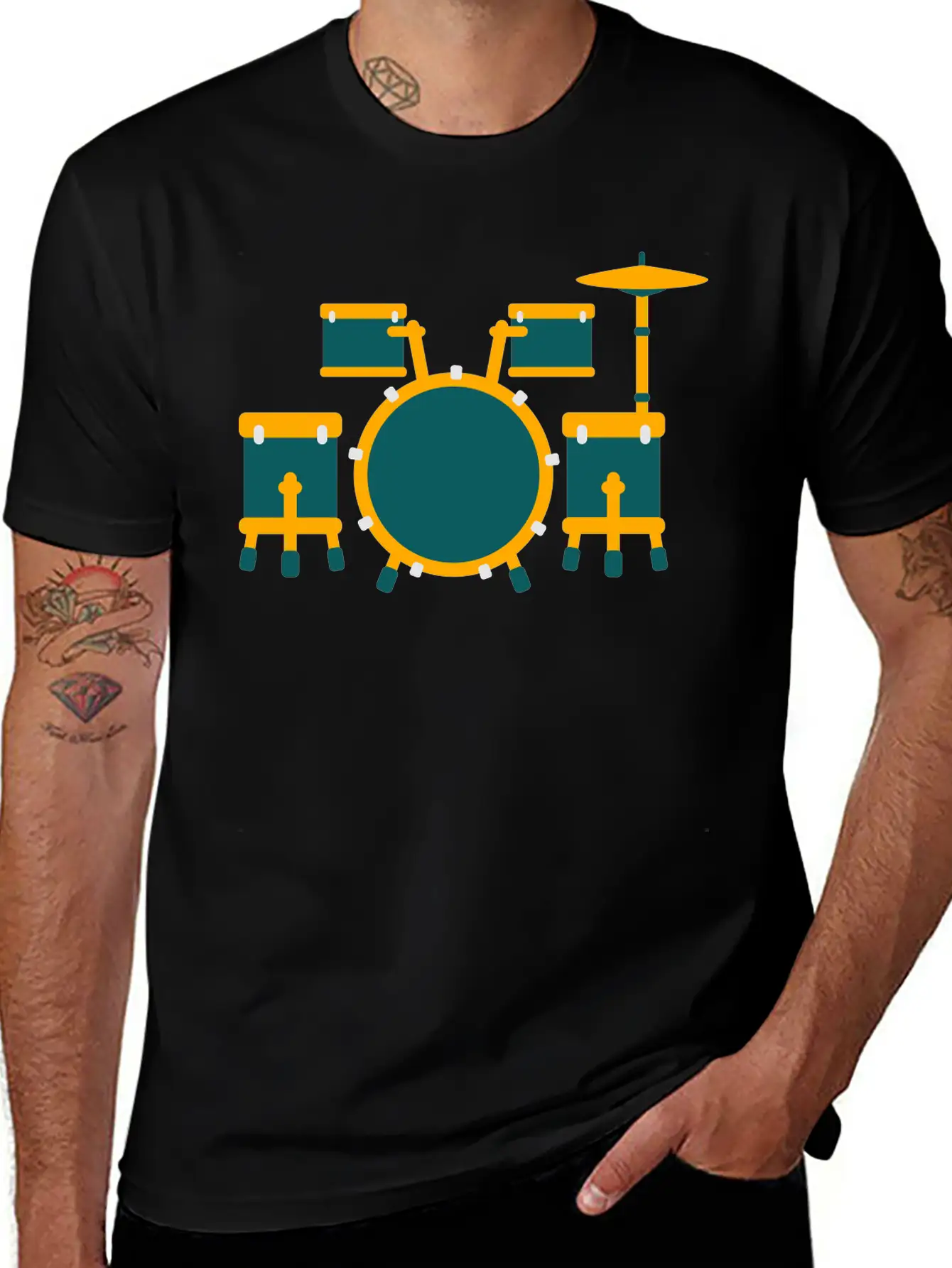 Drum Unisex Short Sleeve Soft Cotton T-Shirt – Casual Everyday Wear