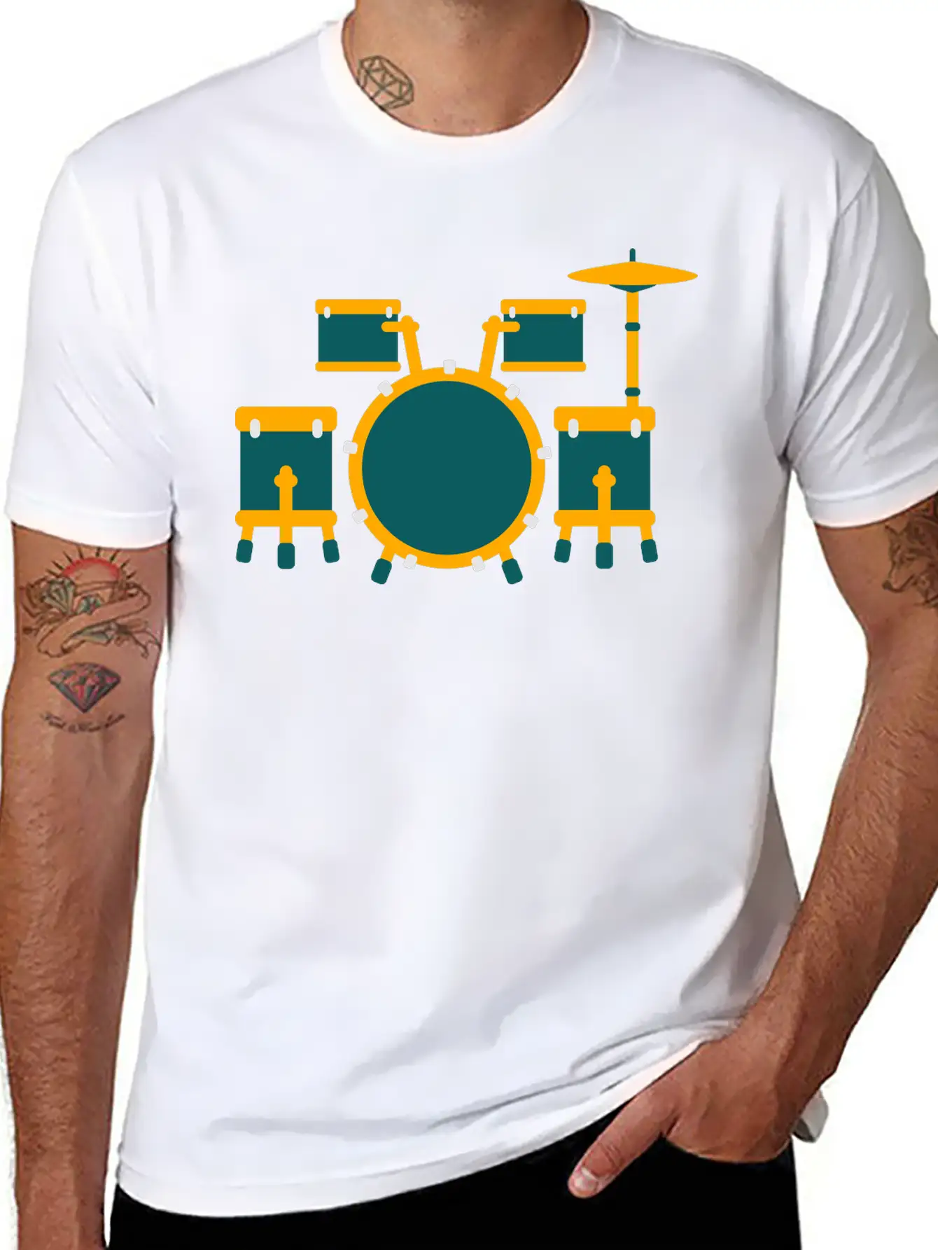Drum Unisex Short Sleeve Soft Cotton T-Shirt – Casual Everyday Wear