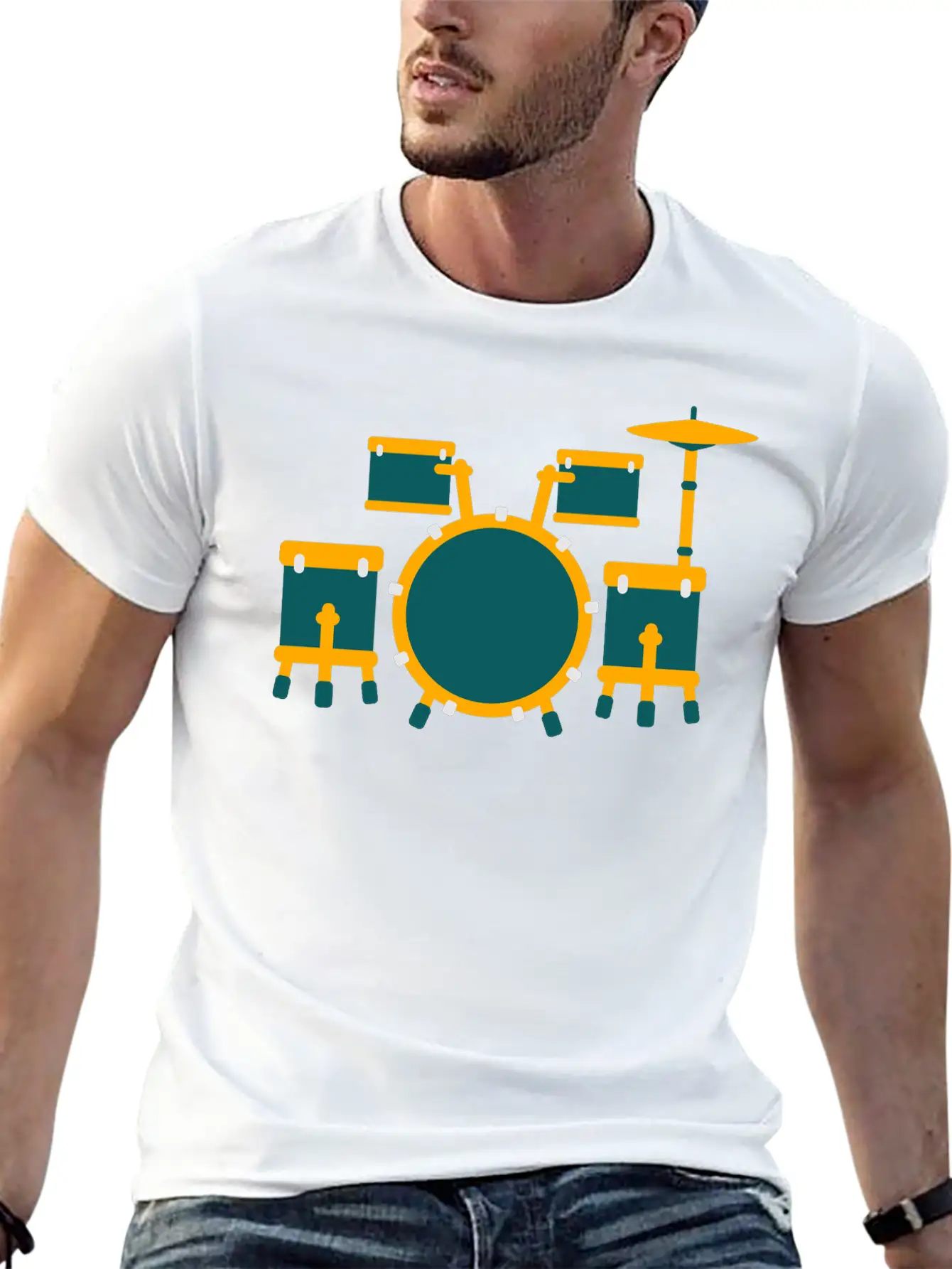 Drum Unisex Short Sleeve Soft Cotton T-Shirt – Casual Everyday Wear