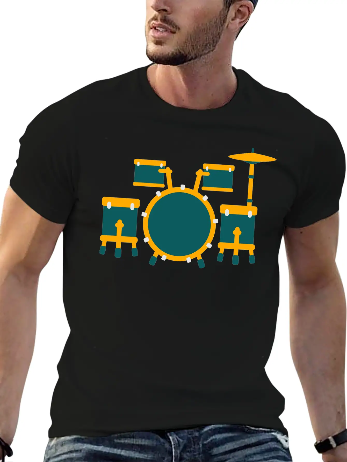 Drum Unisex Short Sleeve Soft Cotton T-Shirt – Casual Everyday Wear