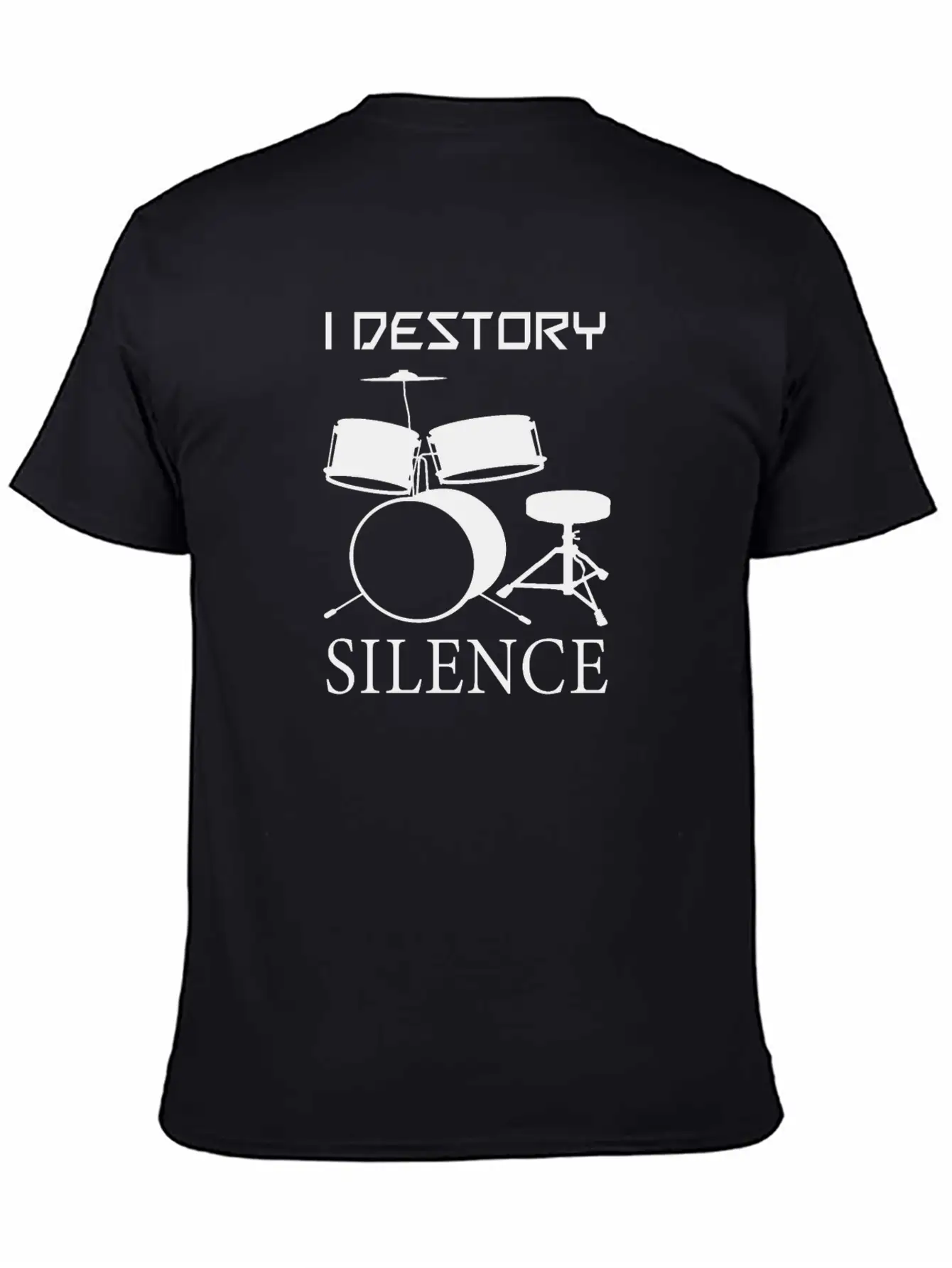 Druming Destory Silence Unisex Casual T-Shirt – Clean Design For Daily Comfort