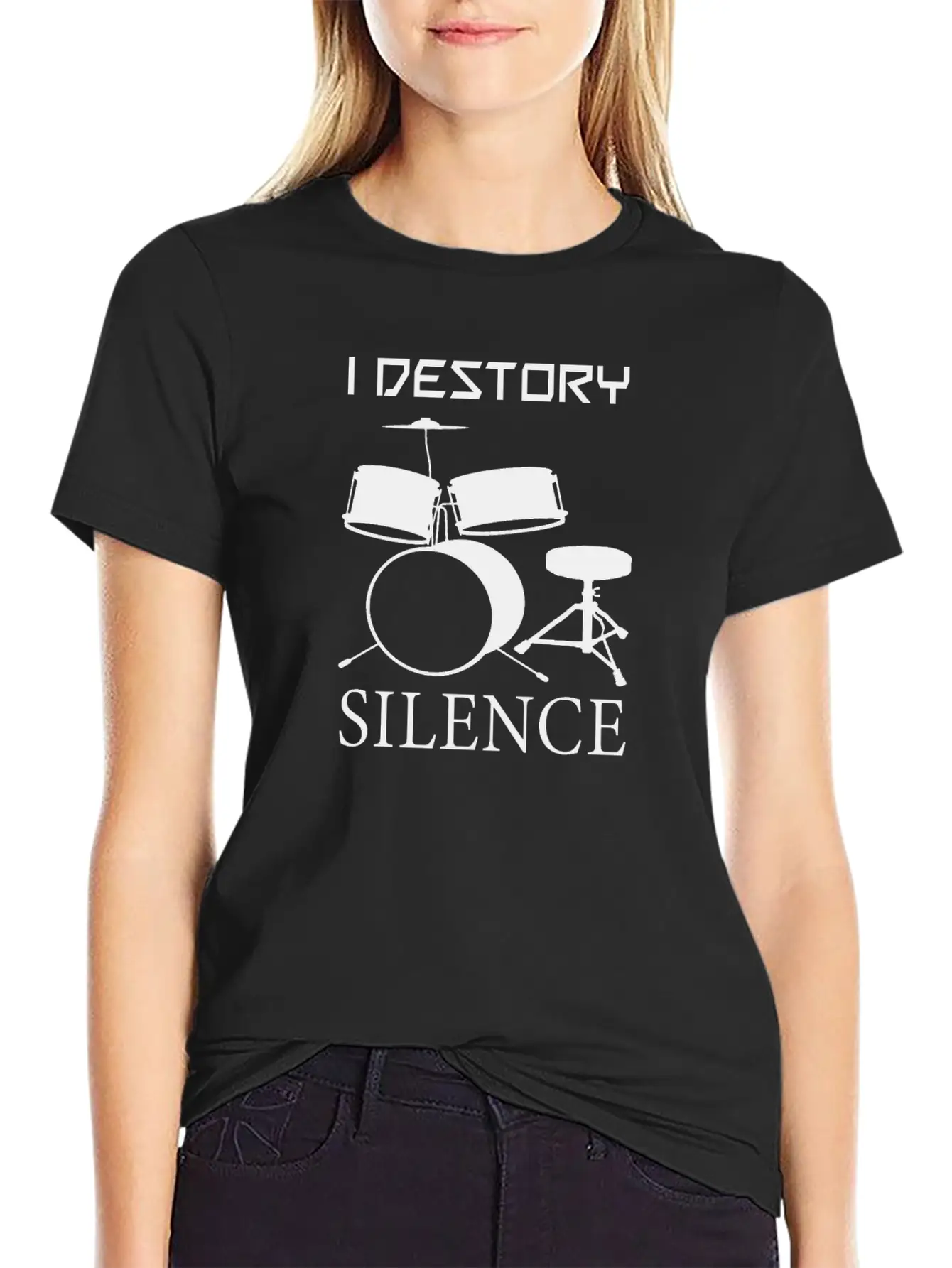 Druming Destory Silence Unisex Casual T-Shirt – Clean Design For Daily Comfort