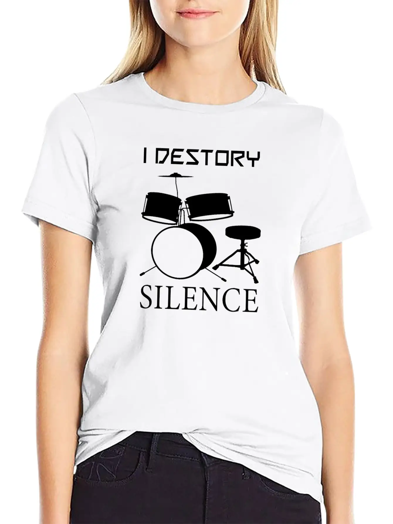 Druming Destory Silence Unisex Casual T-Shirt – Clean Design For Daily Comfort