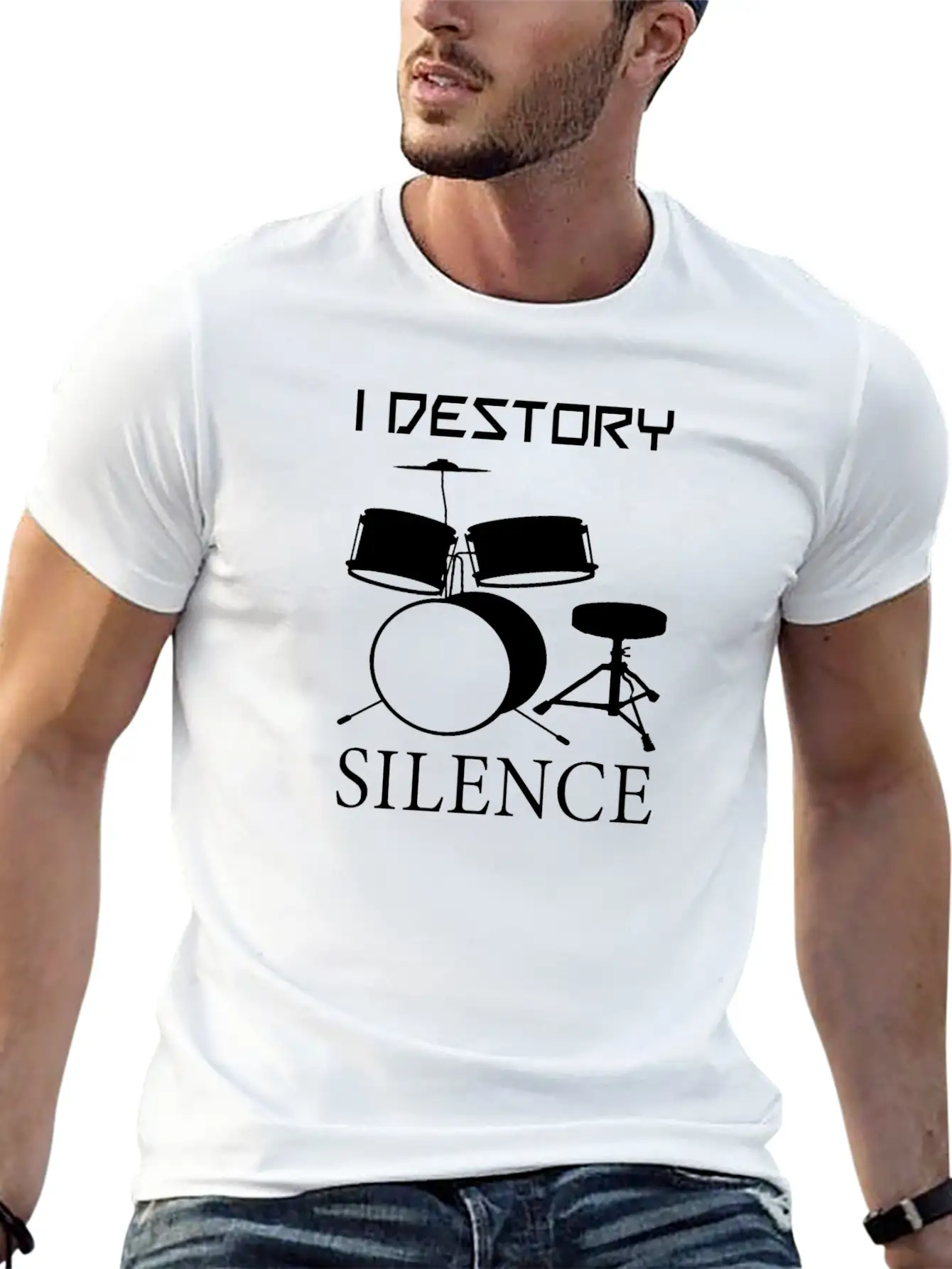 Druming Destory Silence Unisex Casual T-Shirt – Clean Design For Daily Comfort