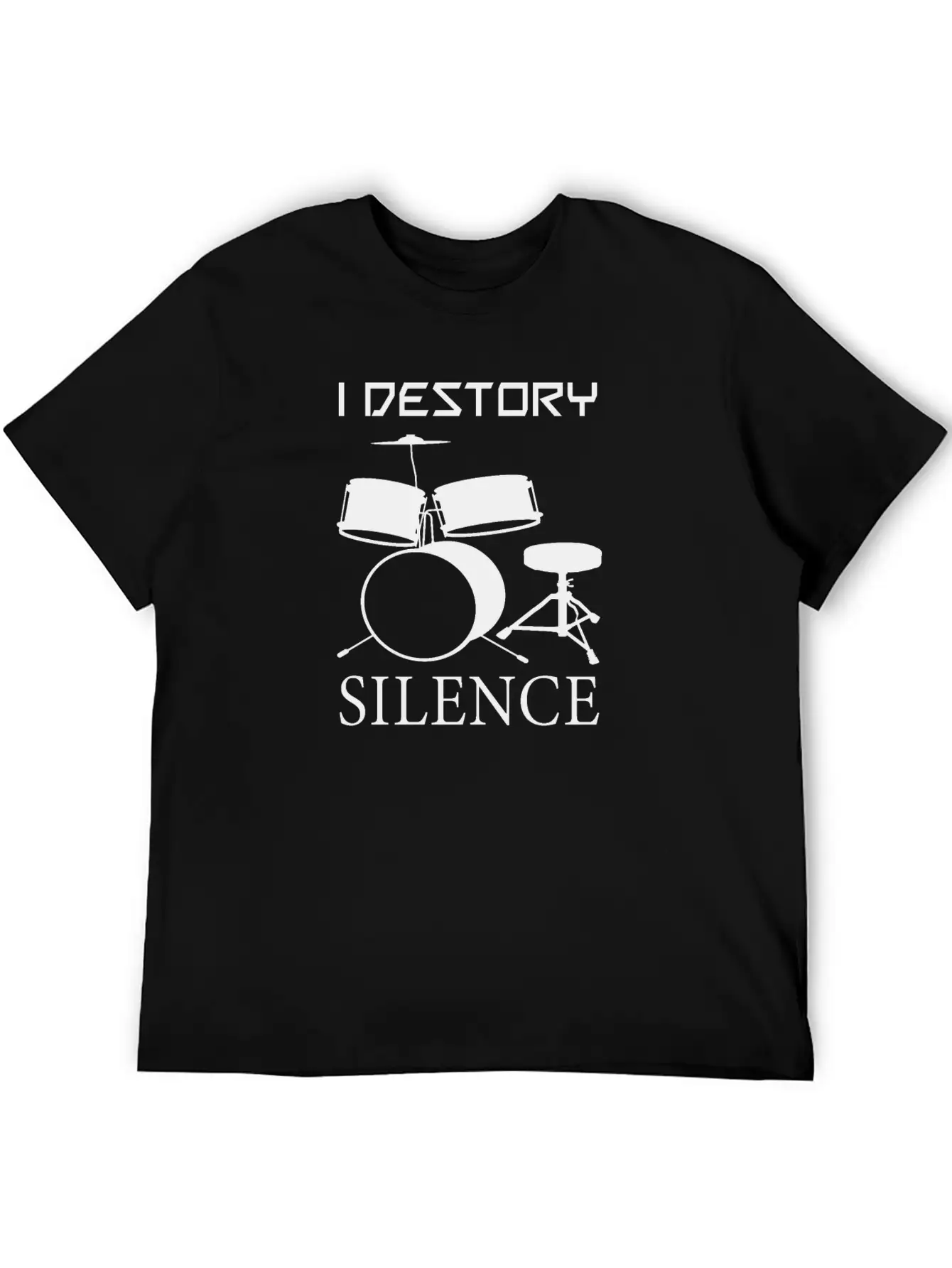 Druming Destory Silence Unisex Casual T-Shirt – Clean Design For Daily Comfort