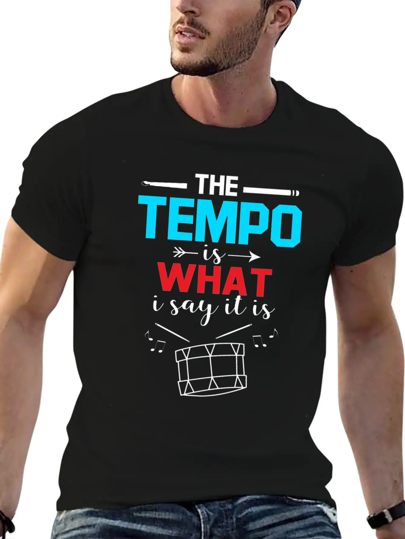 Drummer Drum Drumsticks Drumming Instrument Music Unisex Short Sleeve Soft Cotton T-Shirt – Casual Everyday Wear