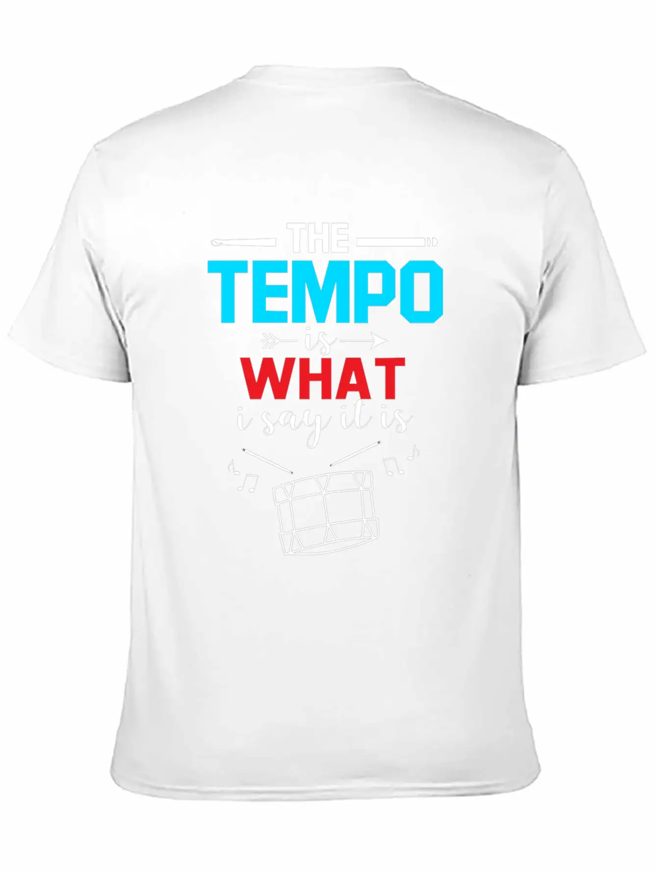 Drummer Drum Drumsticks Drumming Instrument Music Unisex Short Sleeve Soft Cotton T-Shirt – Casual Everyday Wear