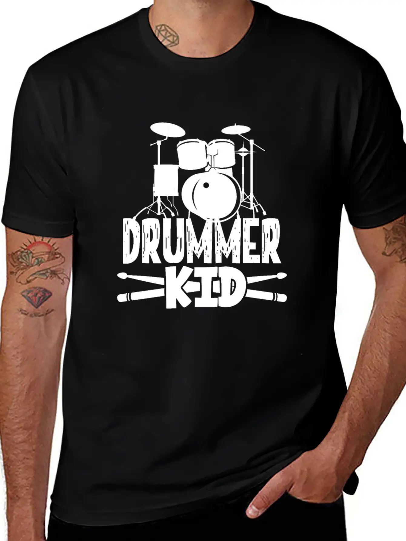 Drummer Kid Stylish Everyday T-Shirt – Unisex Basic Cotton Tee