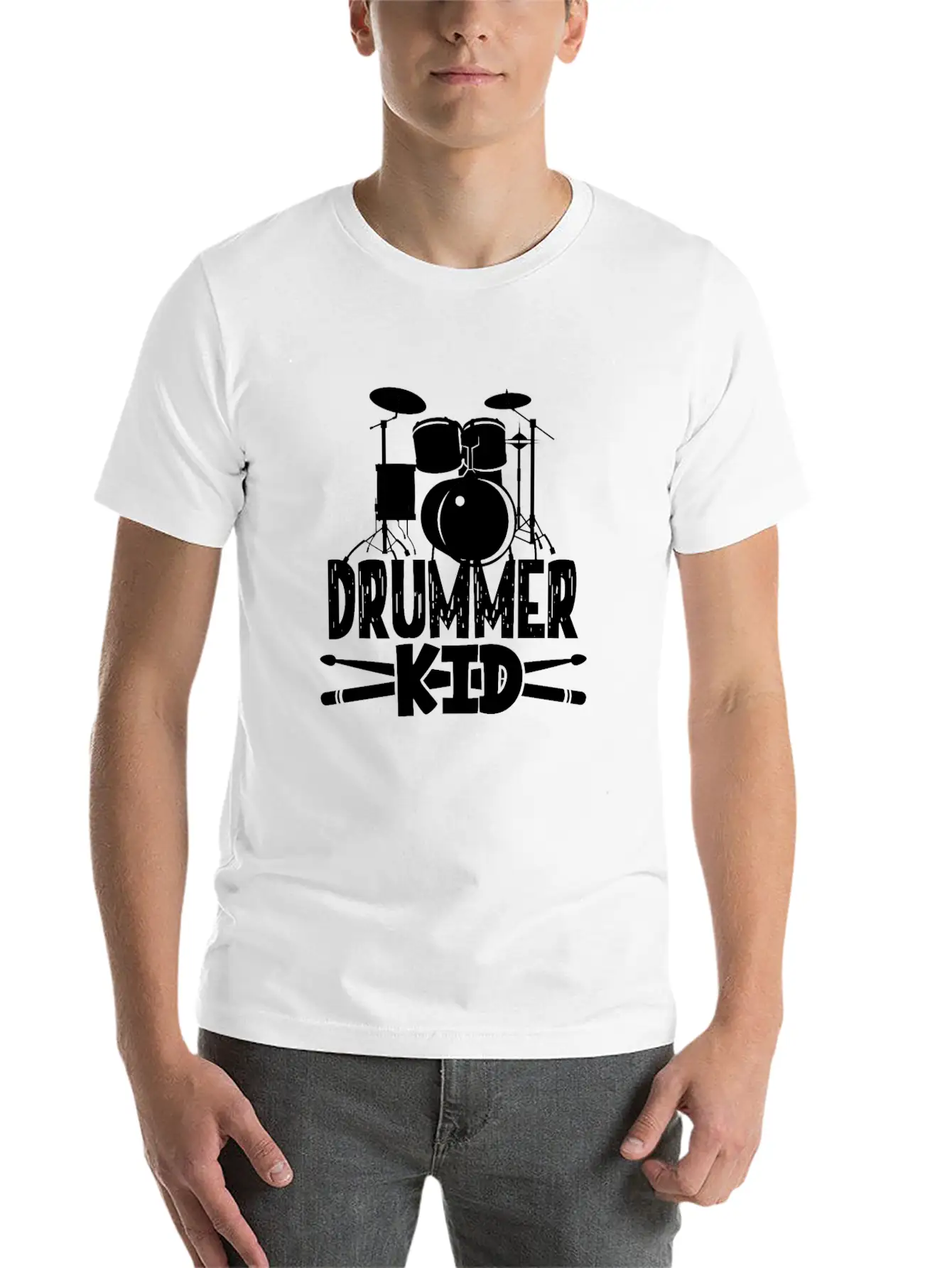 Drummer Kid Stylish Everyday T-Shirt – Unisex Basic Cotton Tee