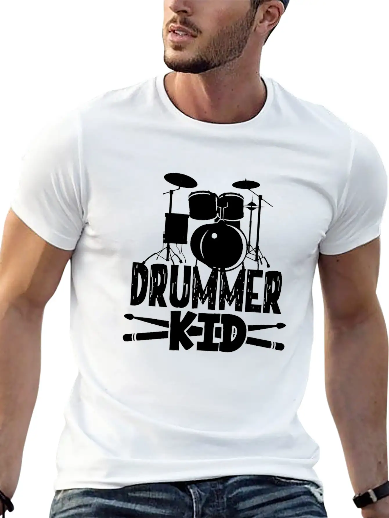 Drummer Kid Stylish Everyday T-Shirt – Unisex Basic Cotton Tee