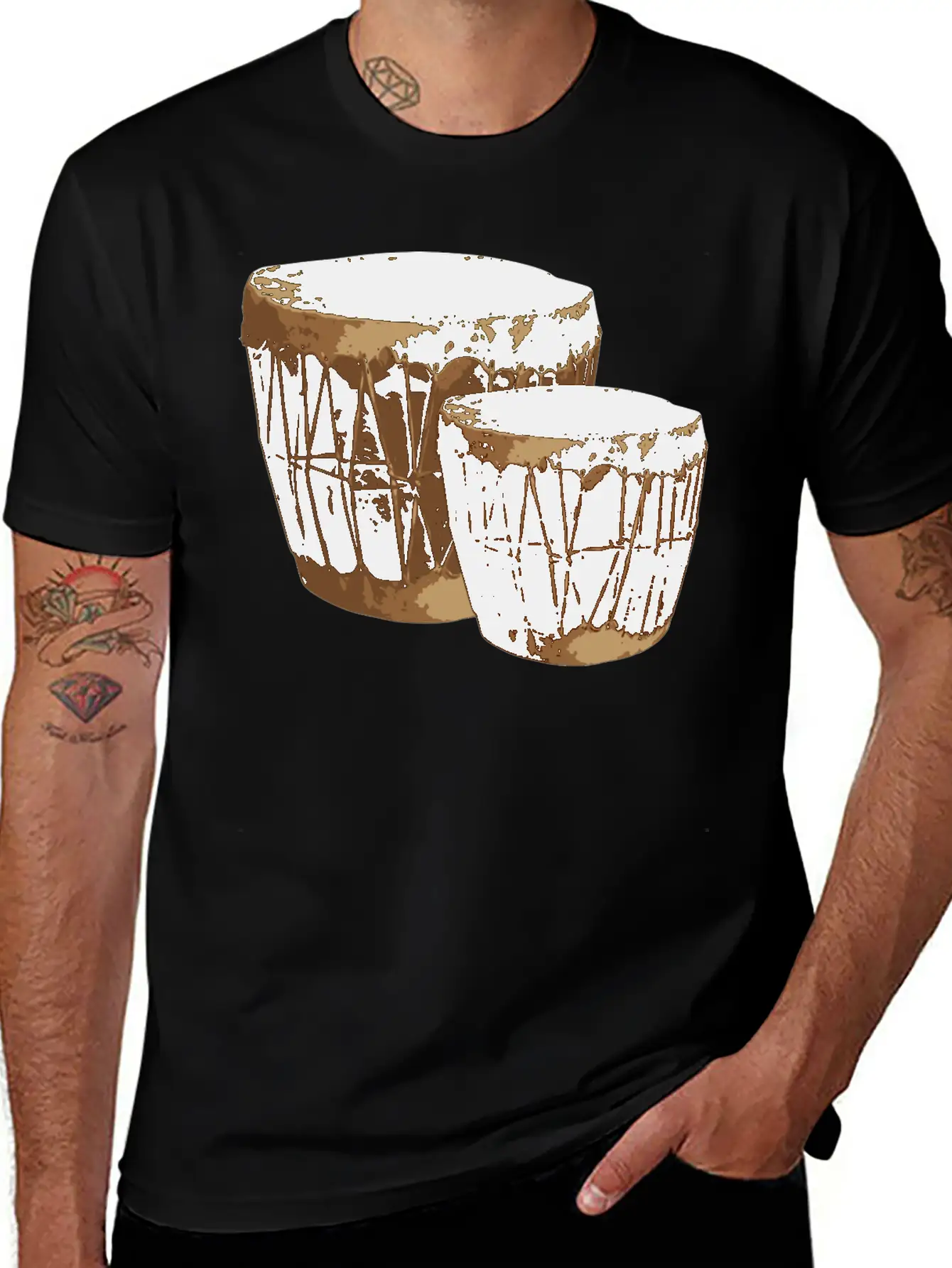 Drums Music Comfortable Minimalist Graphic Tee – Summer Style Essential