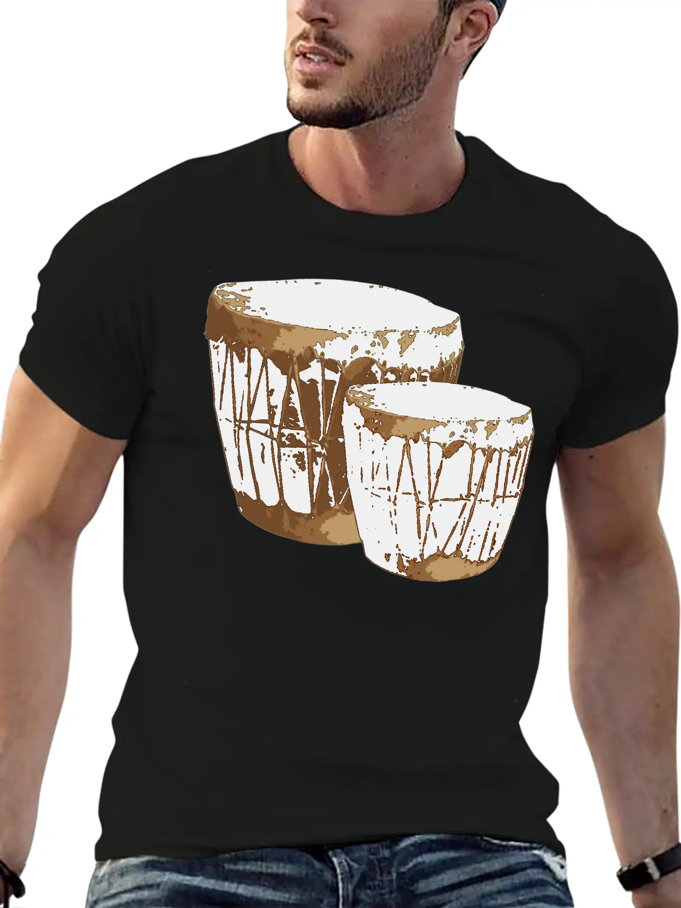 Drums Music Comfortable Minimalist Graphic Tee – Summer Style Essential