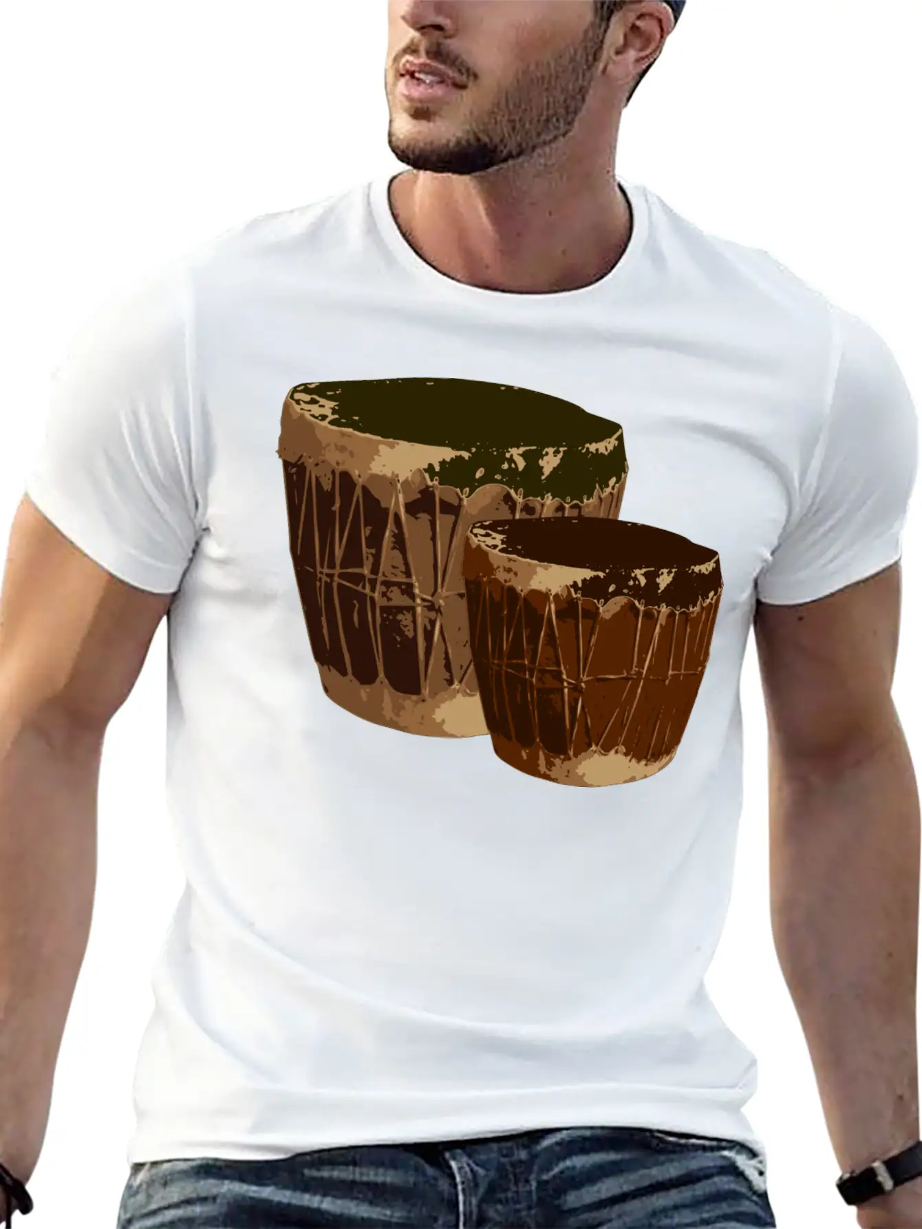 Drums Music Comfortable Minimalist Graphic Tee – Summer Style Essential