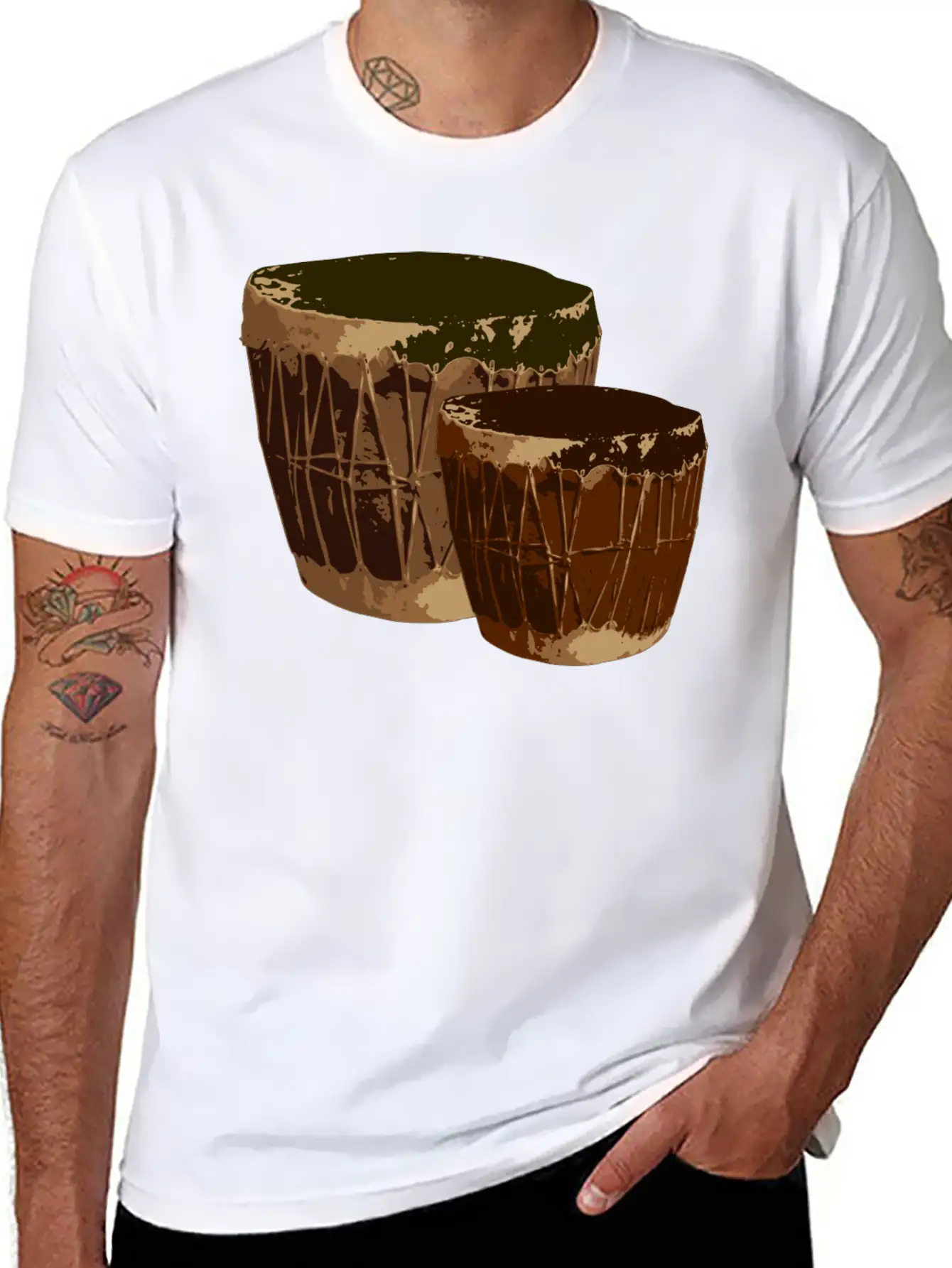 Drums Music Comfortable Minimalist Graphic Tee – Summer Style Essential