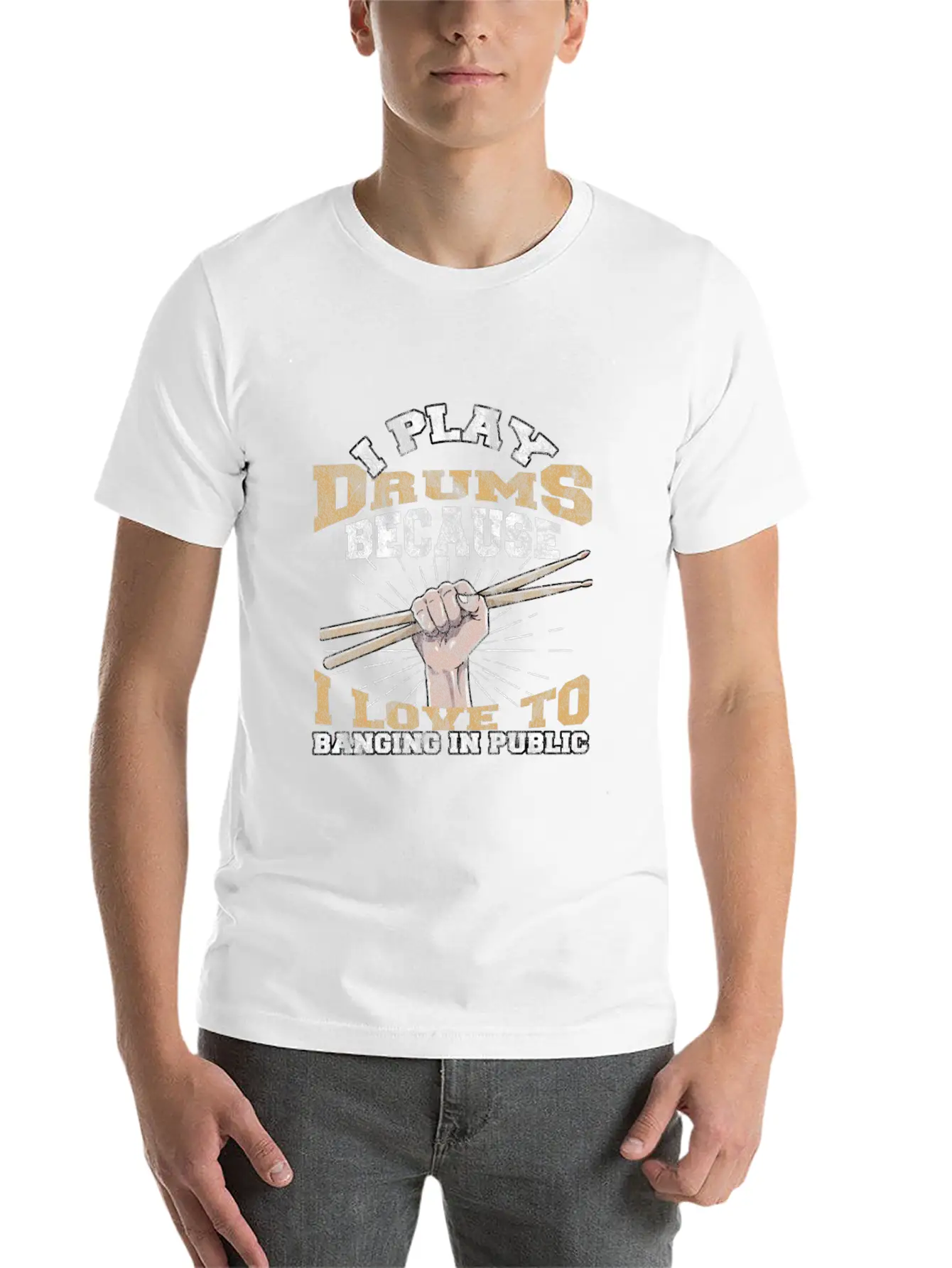 Drums Stylish Everyday T-Shirt – Unisex Basic Cotton Tee
