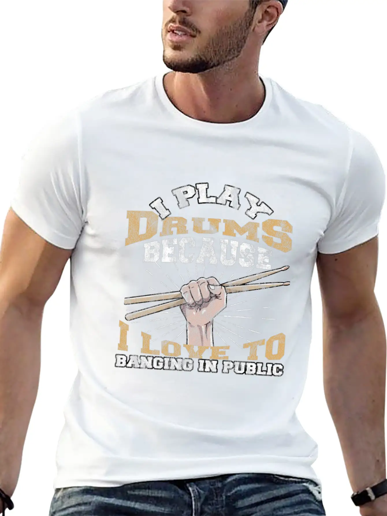 Drums Stylish Everyday T-Shirt – Unisex Basic Cotton Tee