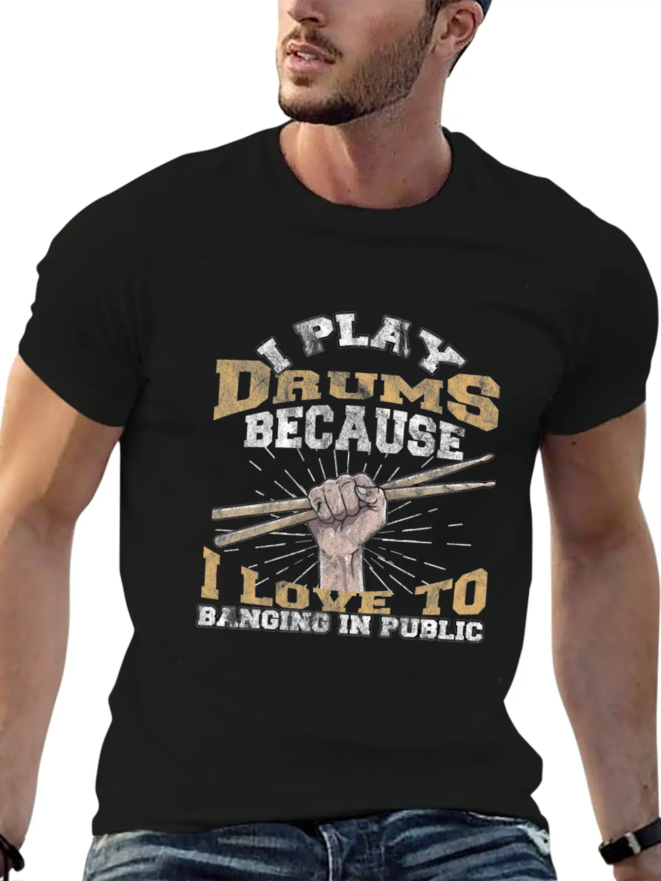 Drums Stylish Everyday T-Shirt – Unisex Basic Cotton Tee