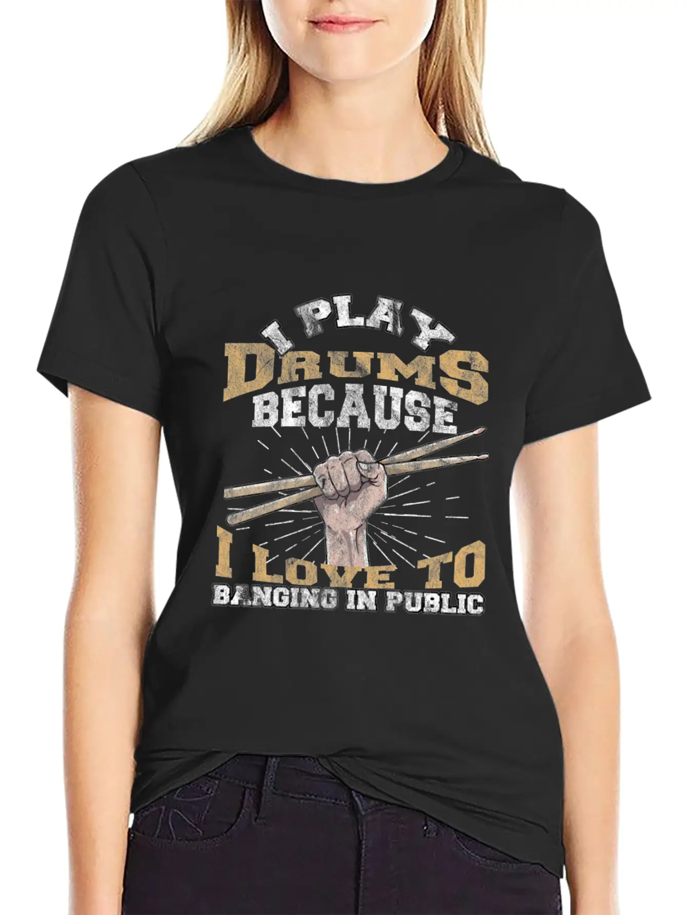 Drums Stylish Everyday T-Shirt – Unisex Basic Cotton Tee