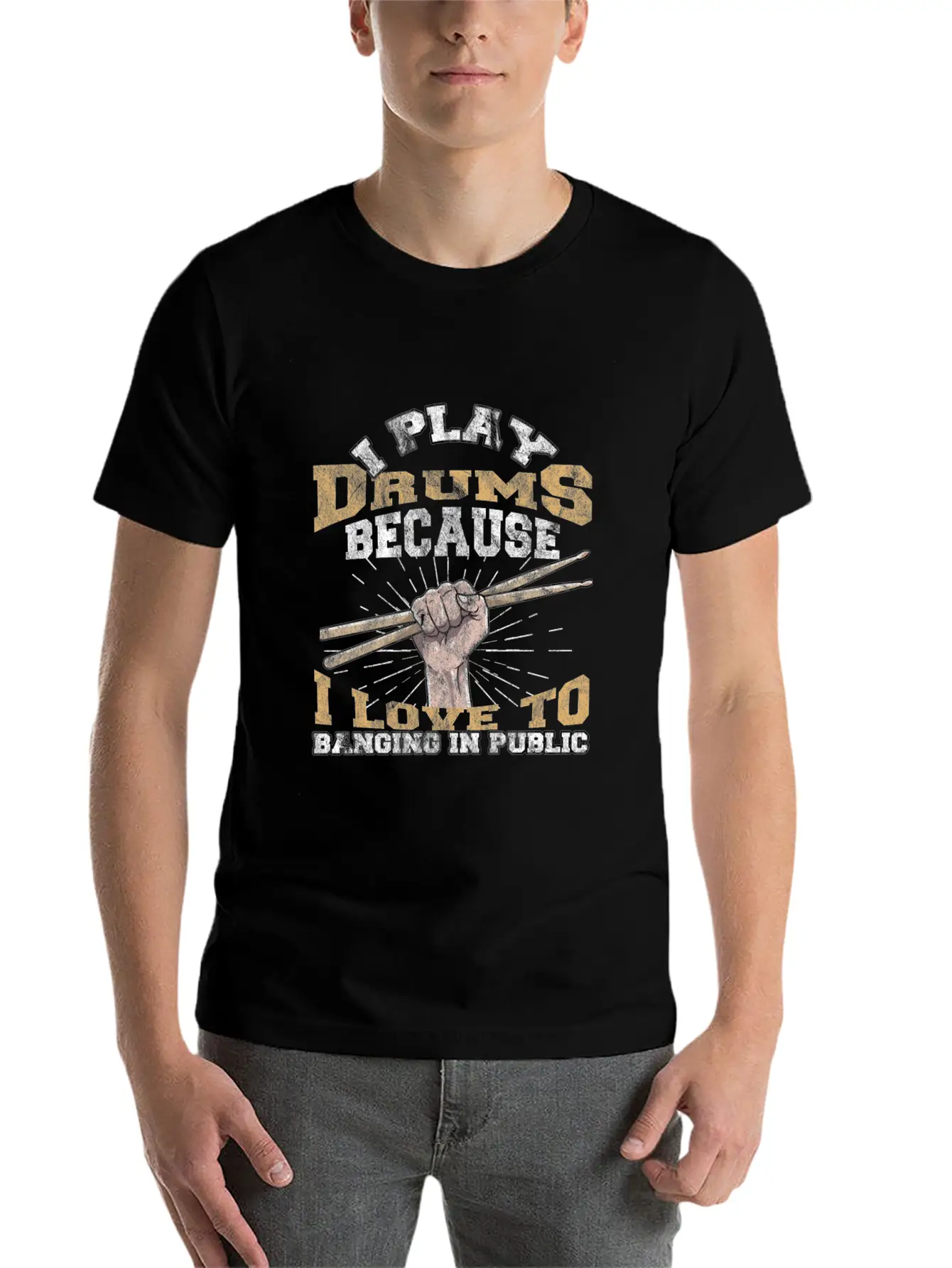 Drums Stylish Everyday T-Shirt – Unisex Basic Cotton Tee