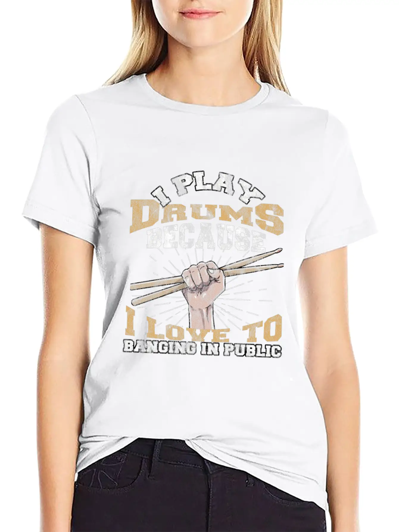 Drums Stylish Everyday T-Shirt – Unisex Basic Cotton Tee