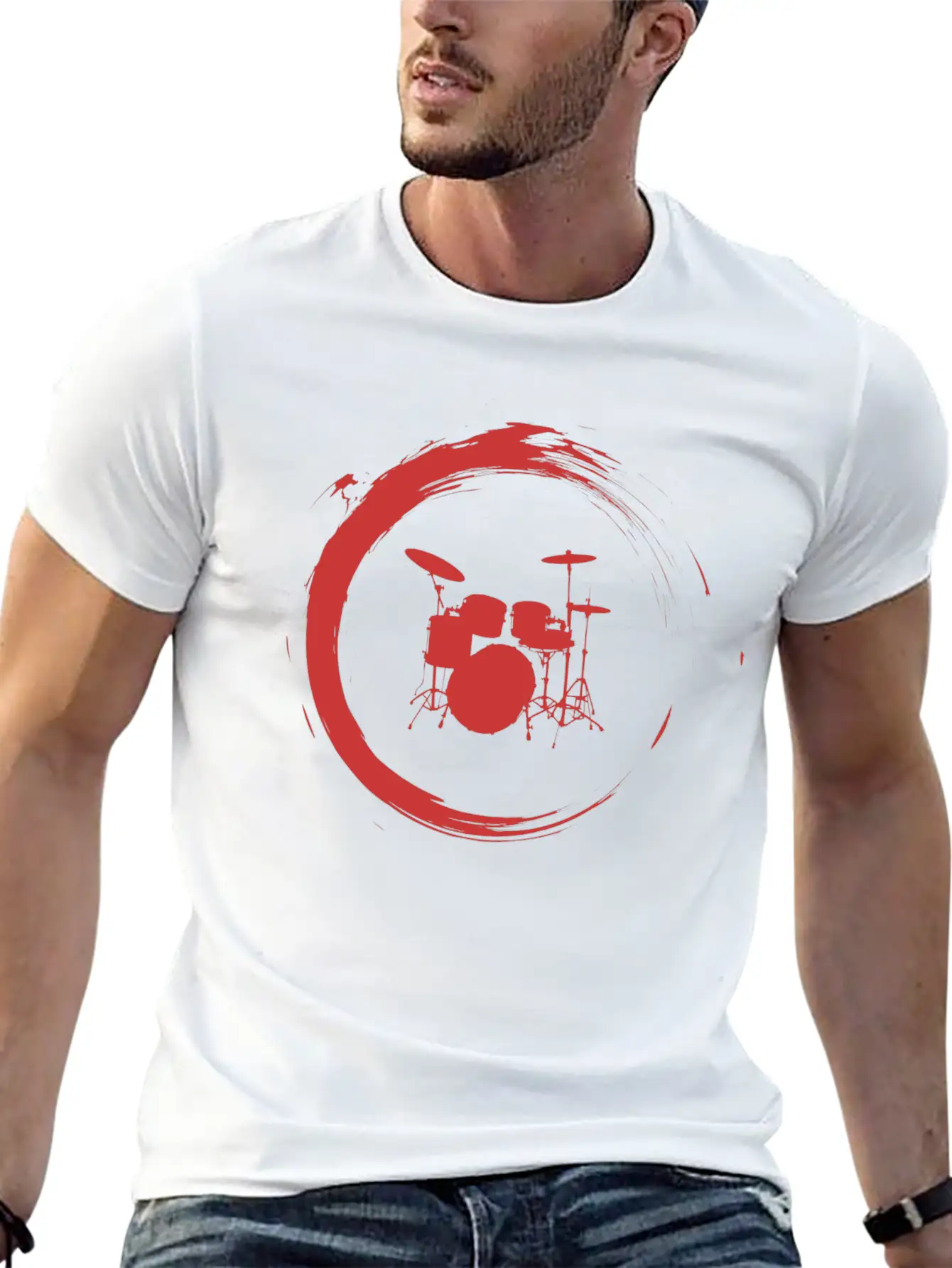 Drums Unisex Short Sleeve Soft Cotton T-Shirt – Casual Everyday Wear