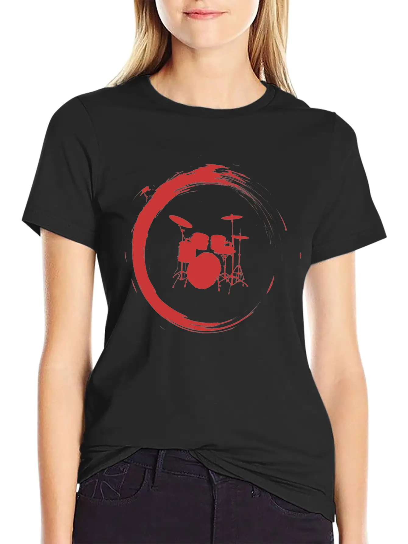 Drums Unisex Short Sleeve Soft Cotton T-Shirt – Casual Everyday Wear