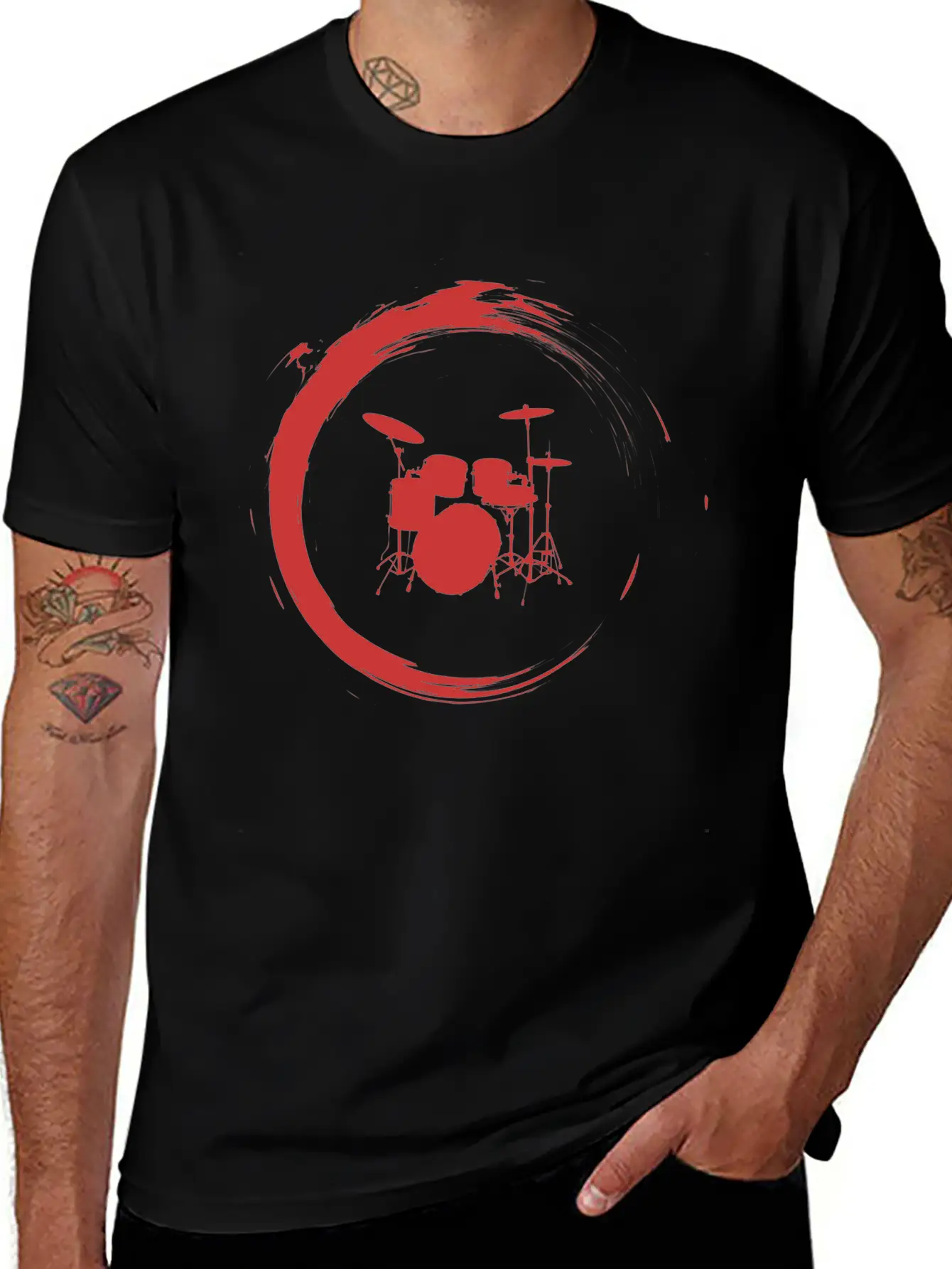 Drums Unisex Short Sleeve Soft Cotton T-Shirt – Casual Everyday Wear