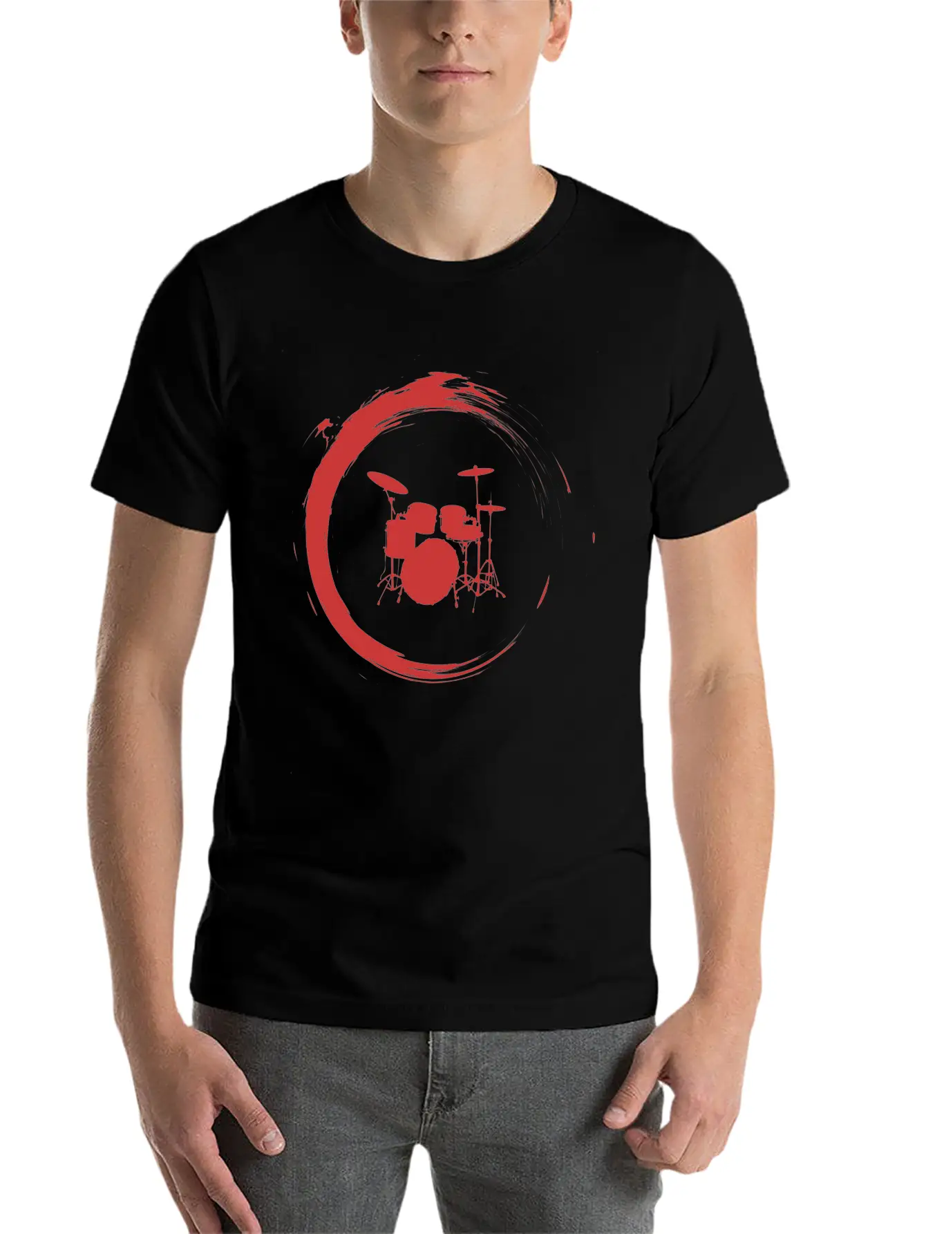 Drums Unisex Short Sleeve Soft Cotton T-Shirt – Casual Everyday Wear