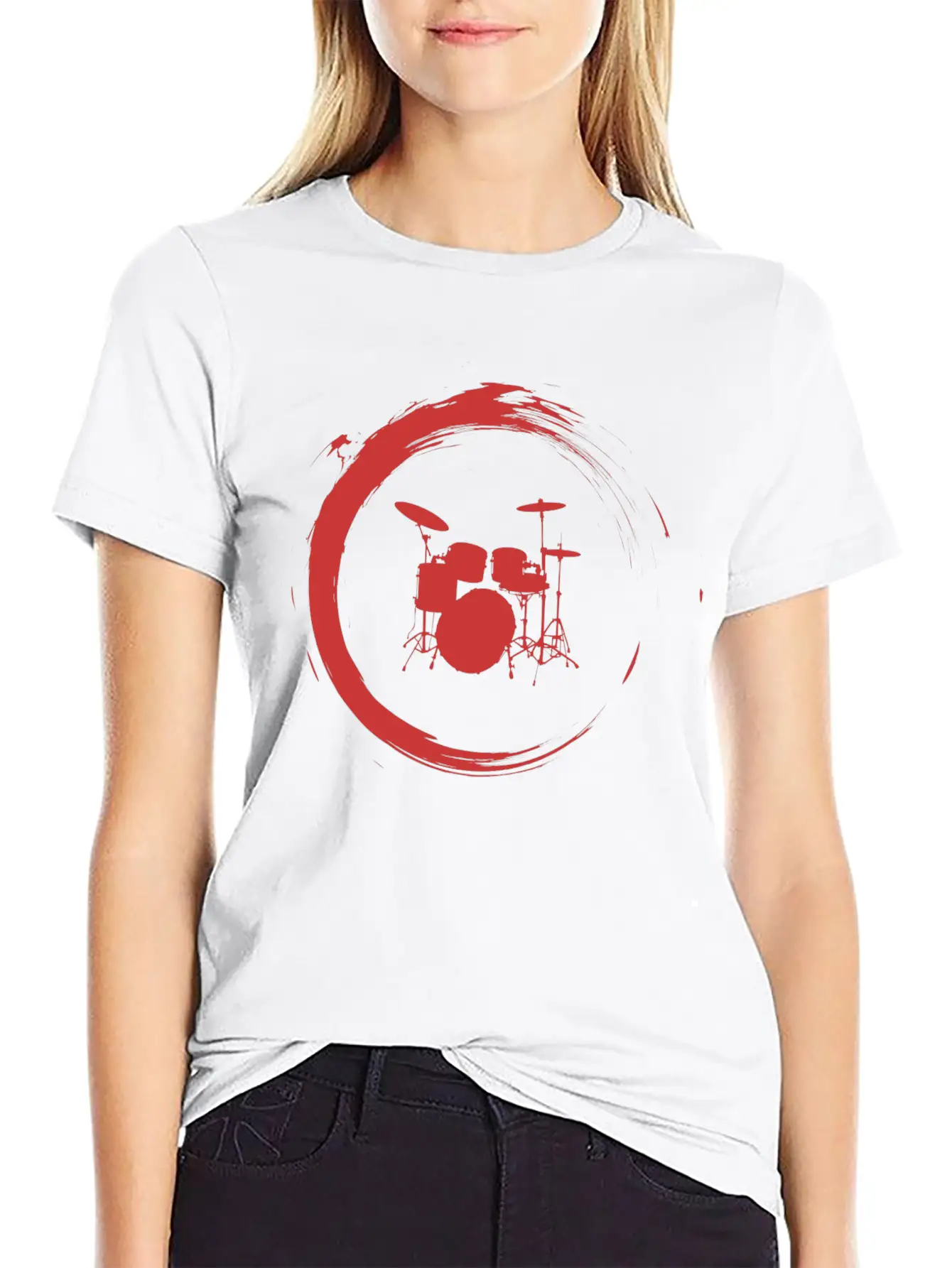Drums Unisex Short Sleeve Soft Cotton T-Shirt – Casual Everyday Wear
