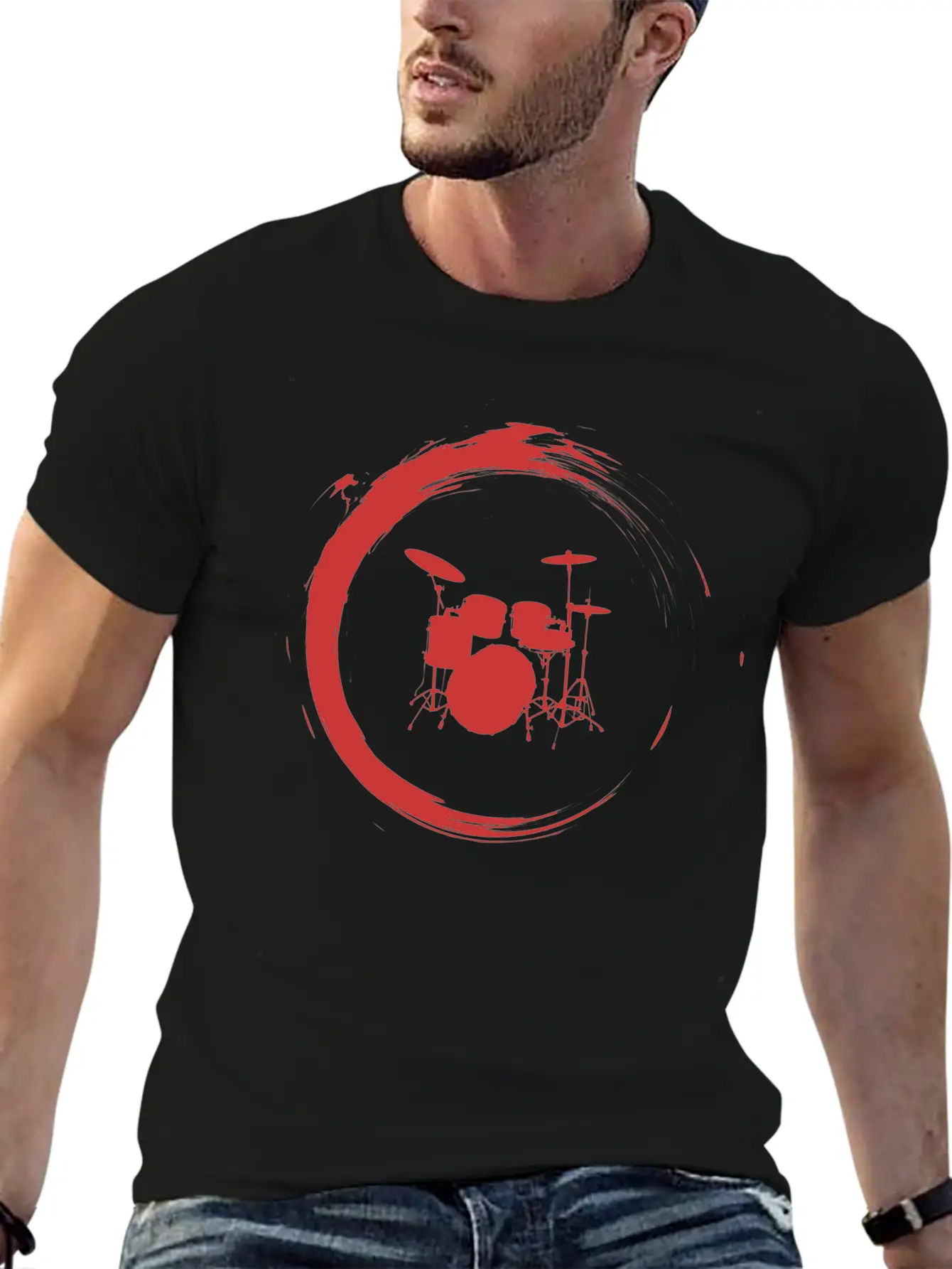 Drums Unisex Short Sleeve Soft Cotton T-Shirt – Casual Everyday Wear
