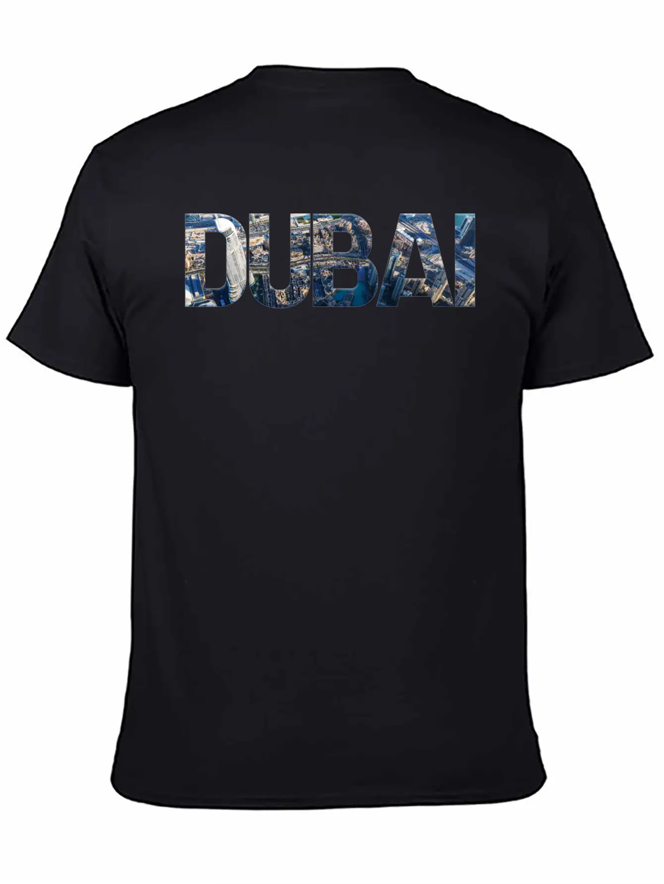 Dubai Skyline Typography Unisex Short Sleeve Soft Cotton T-Shirt – Casual Everyday Wear