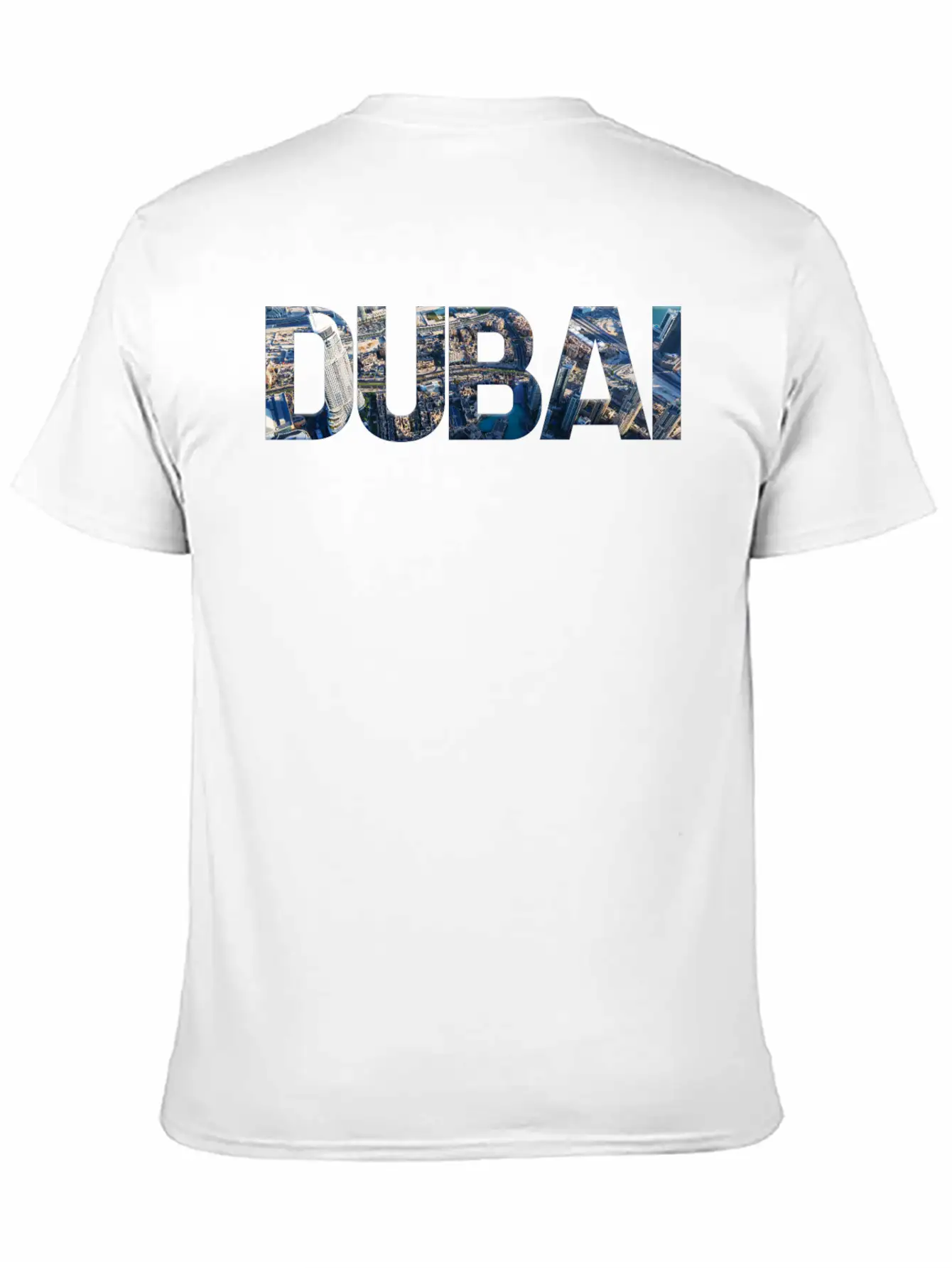 Dubai Skyline Typography Unisex Short Sleeve Soft Cotton T-Shirt – Casual Everyday Wear
