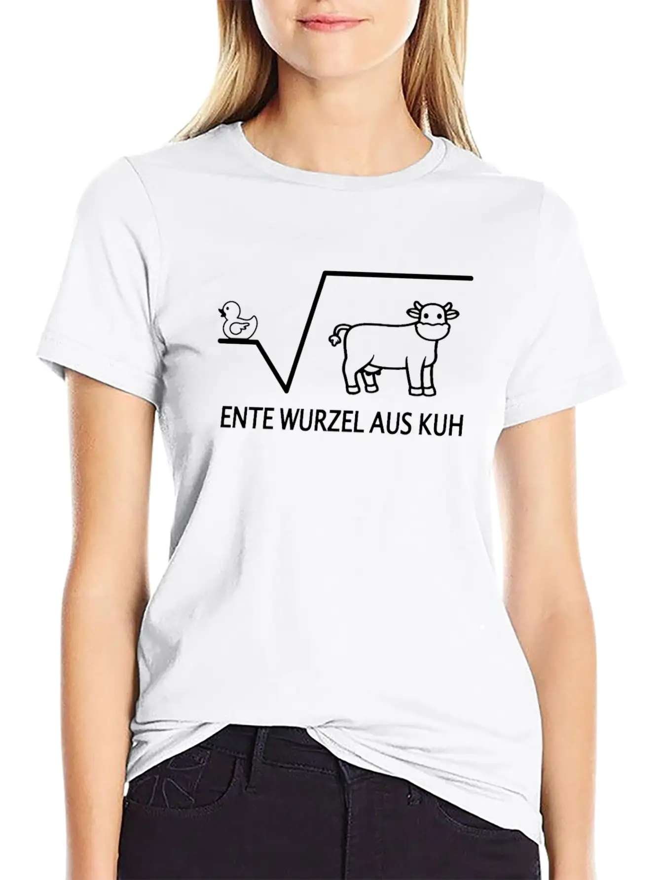 Duck Root Of Cow Jokes Mathematics Teacher Unisex Short Sleeve Soft Cotton T-Shirt – Casual Everyday Wear