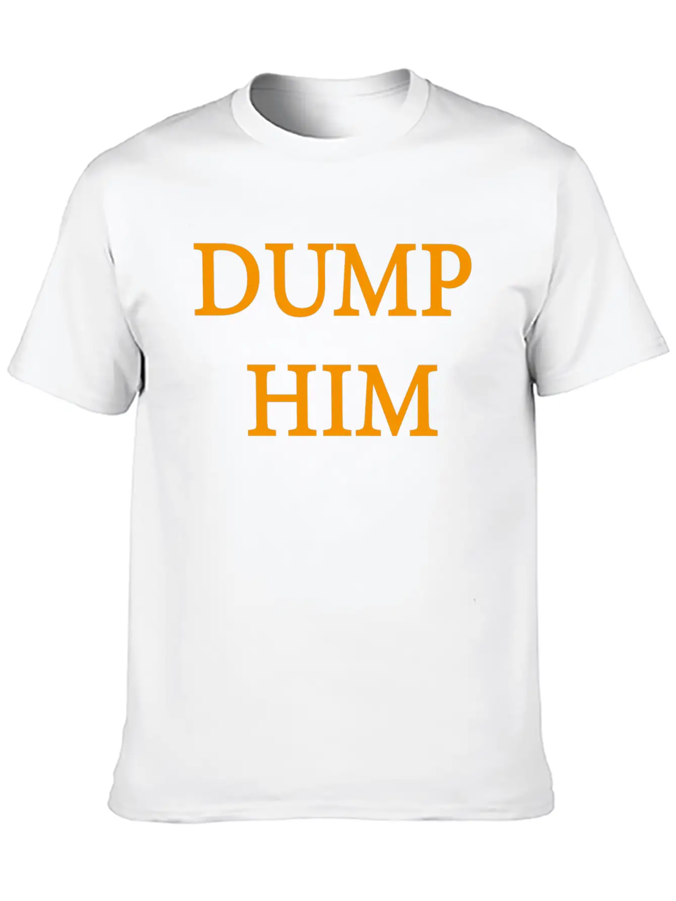 Dump Him Orange Letters Women's Crop Timeless Short Sleeve Tee – Comfy And Minimalist Design