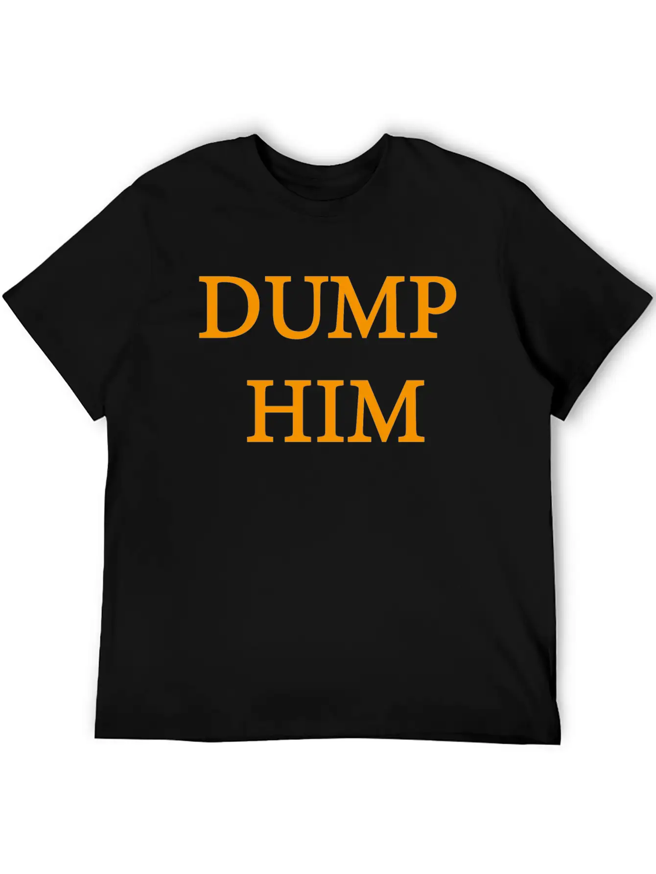 Dump Him Orange Letters Women's Crop Timeless Short Sleeve Tee – Comfy And Minimalist Design