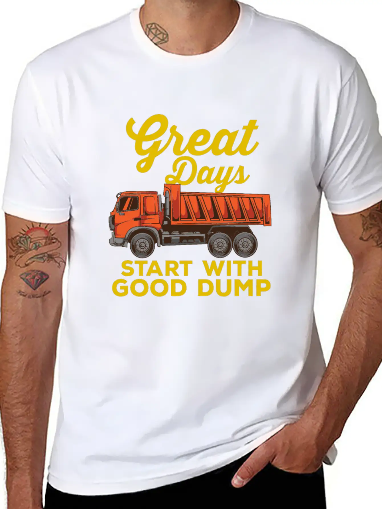 DUMP TRUCK: Good Dump Gift Basic Graphic T-Shirt – Daily Comfort In Soft Cotton