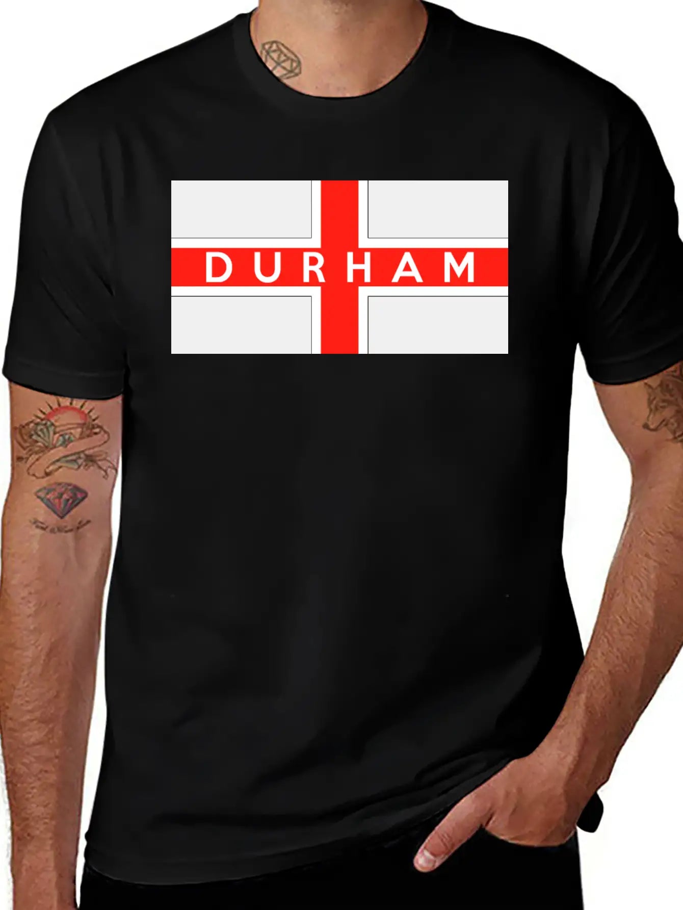 Durham City Flag Essential Unisex Summer Tee – Soft Cotton Casual Fit