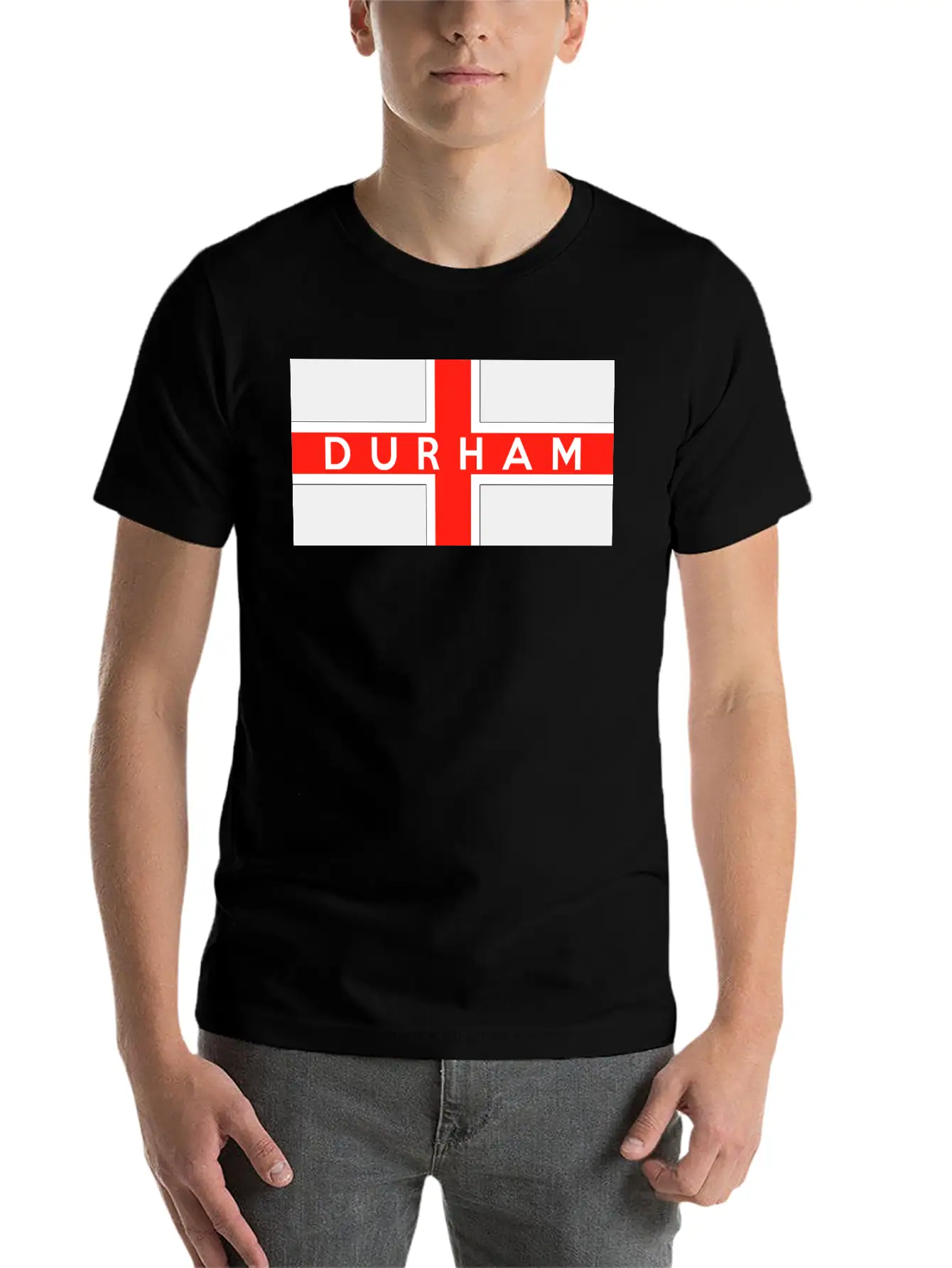 Durham City Flag Essential Unisex Summer Tee – Soft Cotton Casual Fit