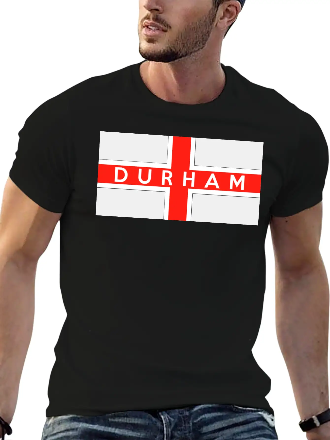 Durham City Flag Essential Unisex Summer Tee – Soft Cotton Casual Fit