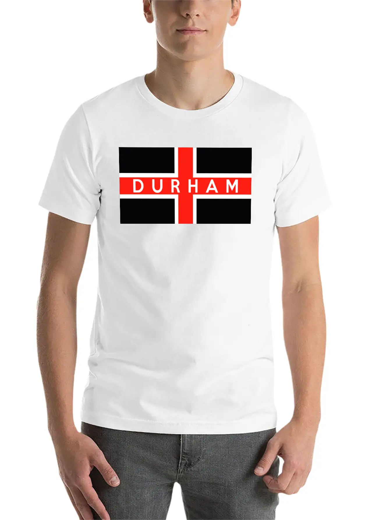 Durham City Flag Essential Unisex Summer Tee – Soft Cotton Casual Fit