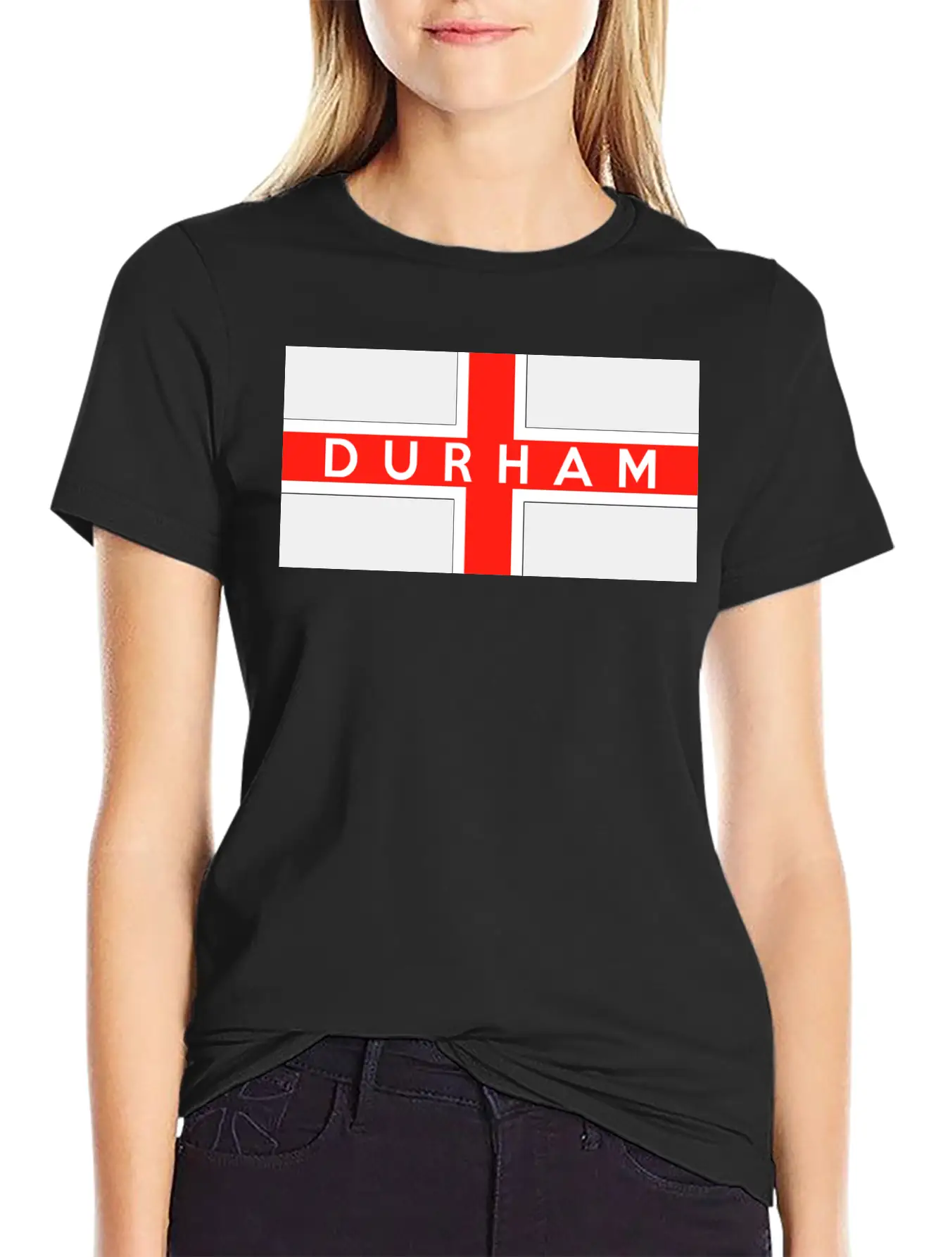 Durham City Flag Essential Unisex Summer Tee – Soft Cotton Casual Fit