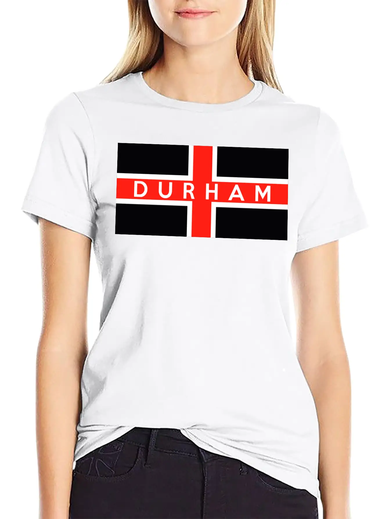 Durham City Flag Essential Unisex Summer Tee – Soft Cotton Casual Fit
