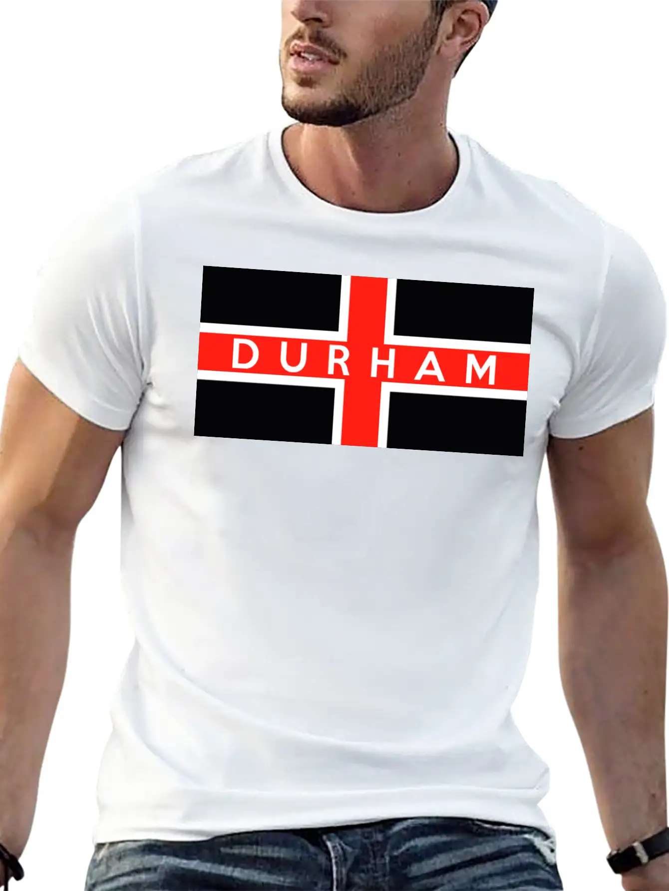 Durham City Flag Essential Unisex Summer Tee – Soft Cotton Casual Fit