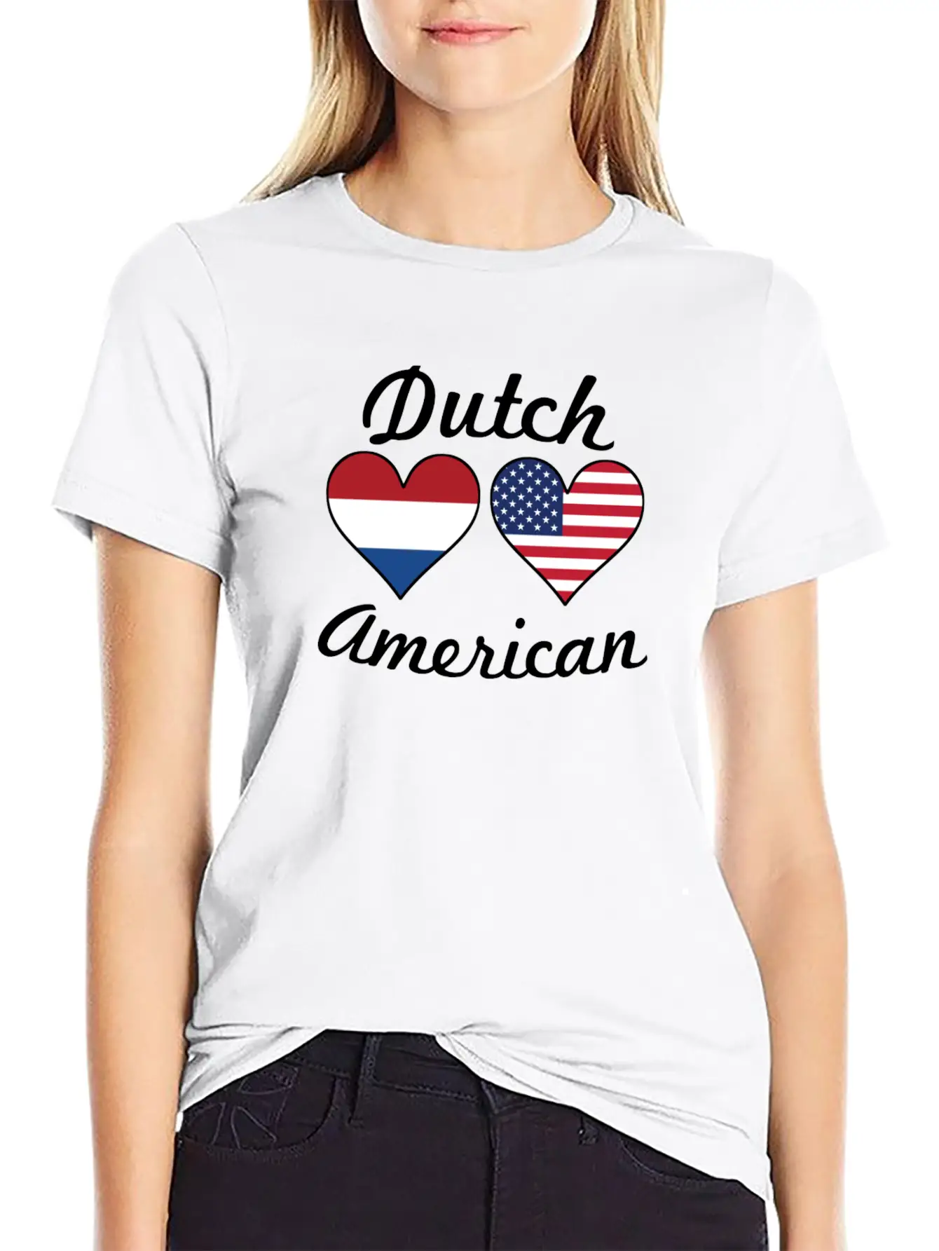 Dutch American Flag Hearts Timeless Short Sleeve Tee – Comfy And Minimalist Design