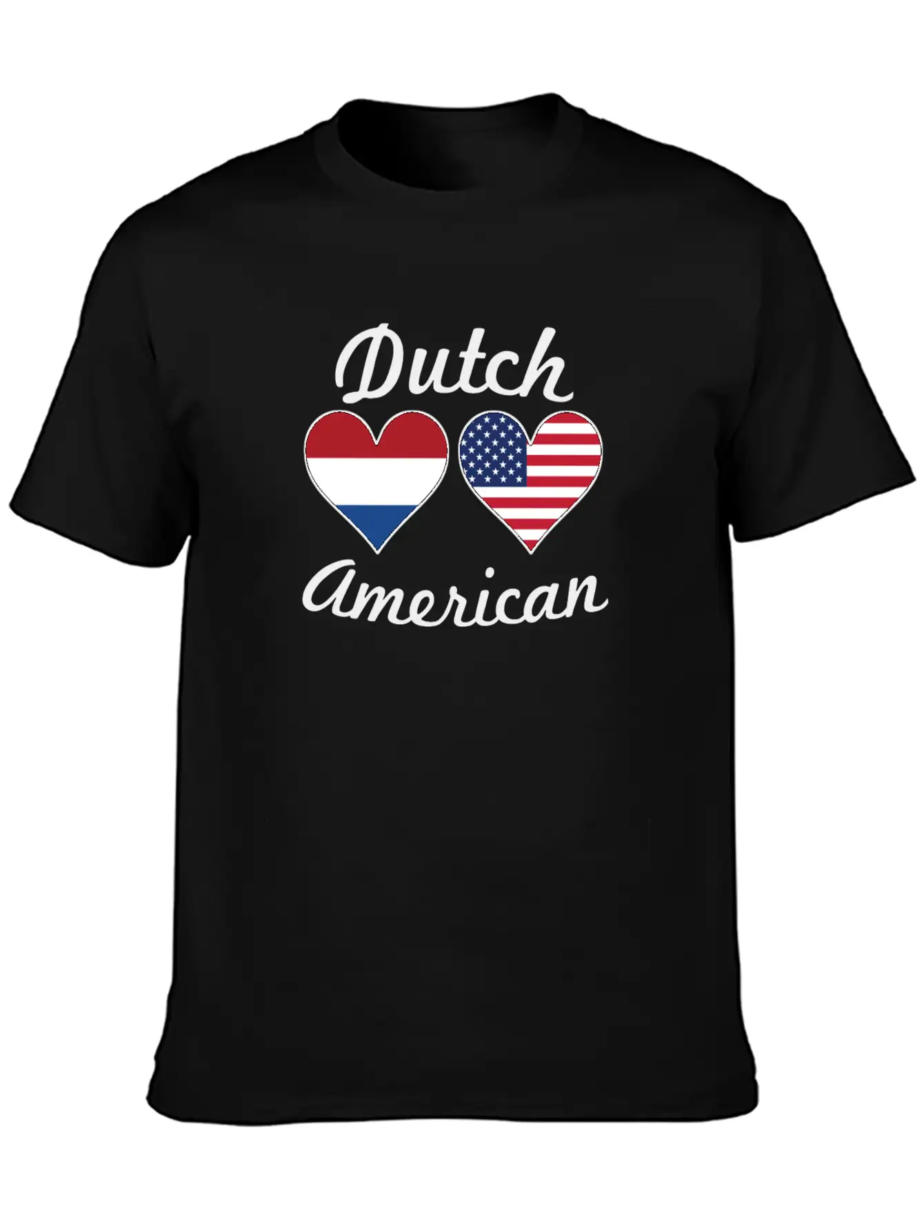 Dutch American Flag Hearts Timeless Short Sleeve Tee – Comfy And Minimalist Design
