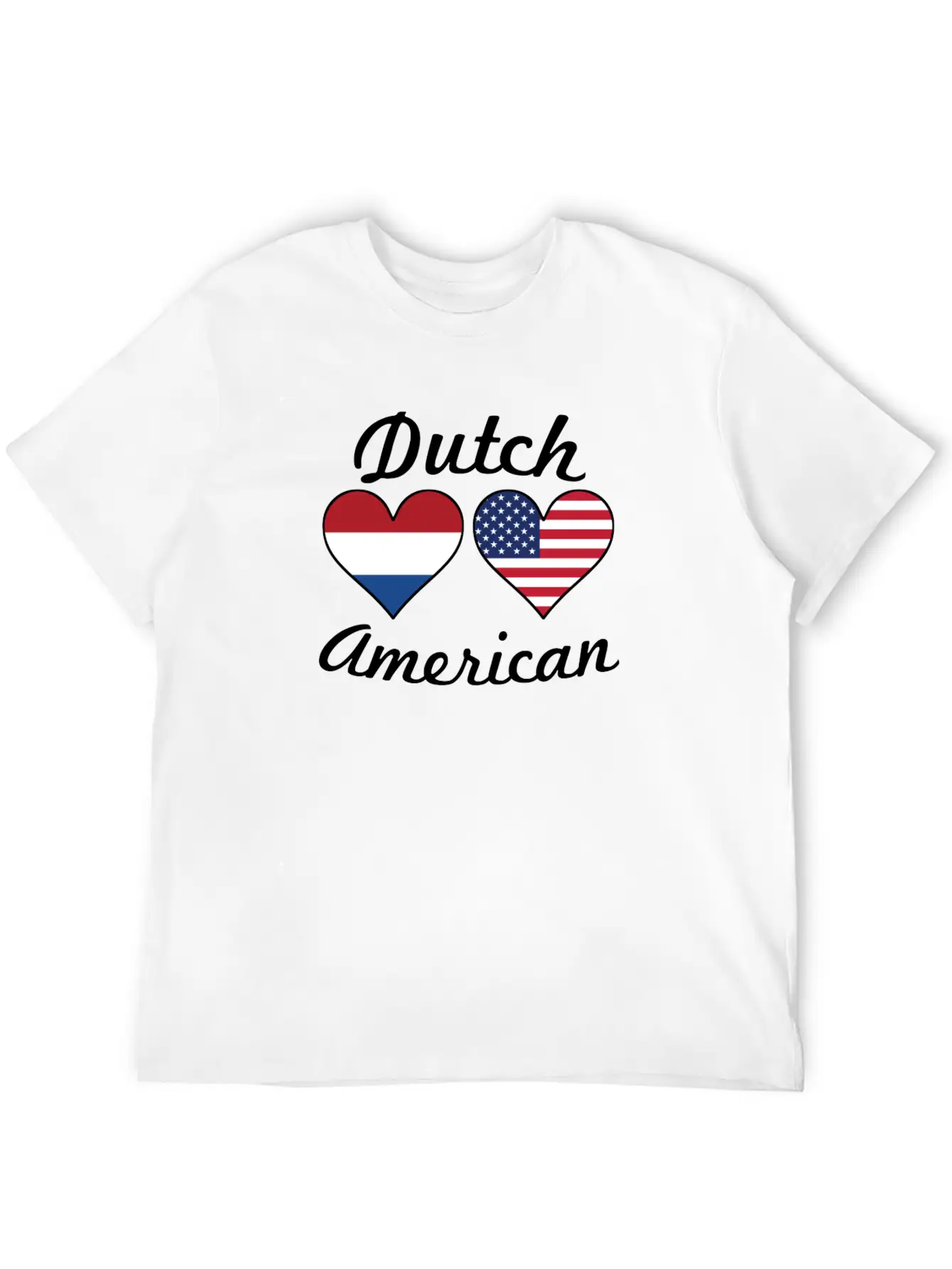 Dutch American Flag Hearts Timeless Short Sleeve Tee – Comfy And Minimalist Design