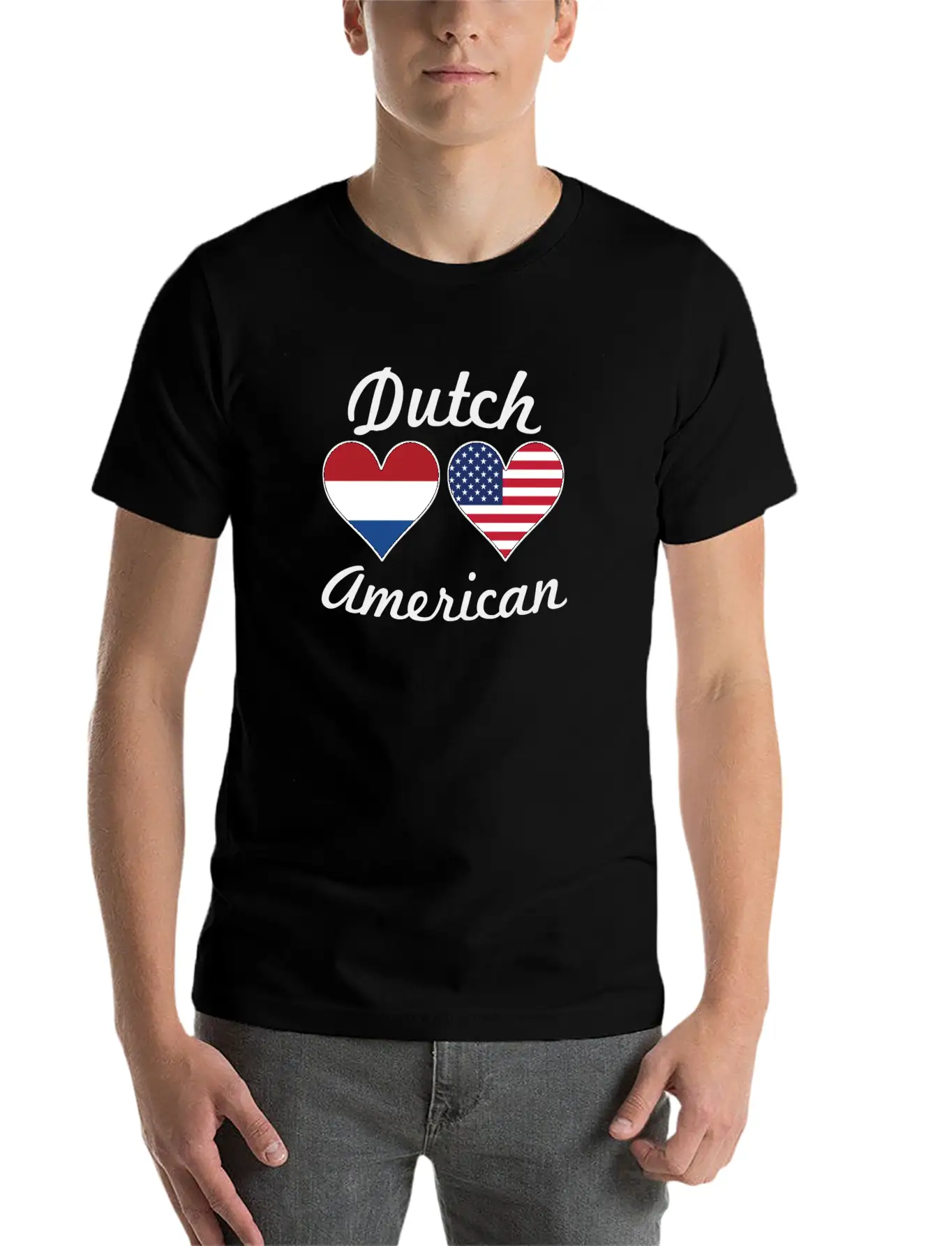 Dutch American Flag Hearts Timeless Short Sleeve Tee – Comfy And Minimalist Design
