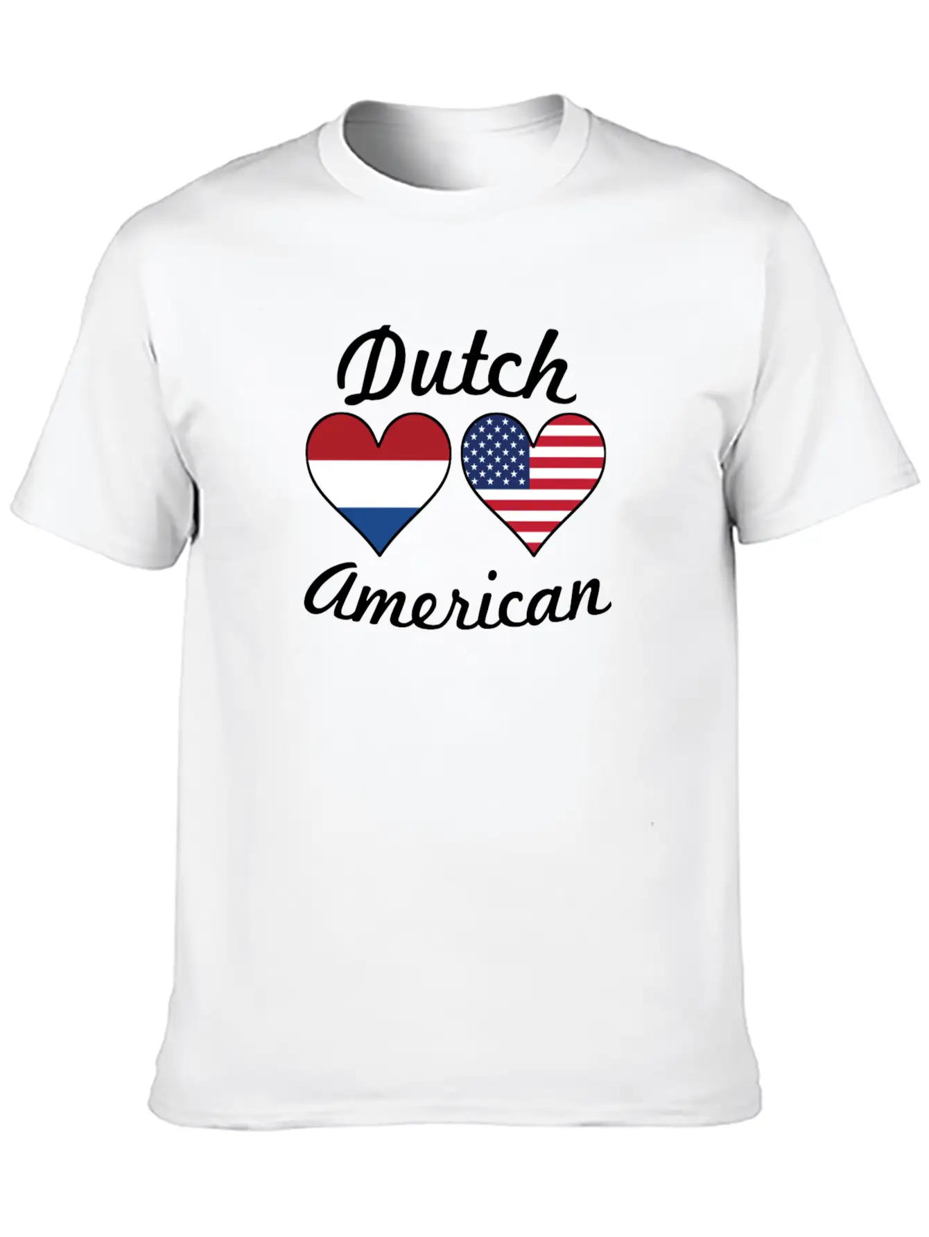 Dutch American Flag Hearts Timeless Short Sleeve Tee – Comfy And Minimalist Design