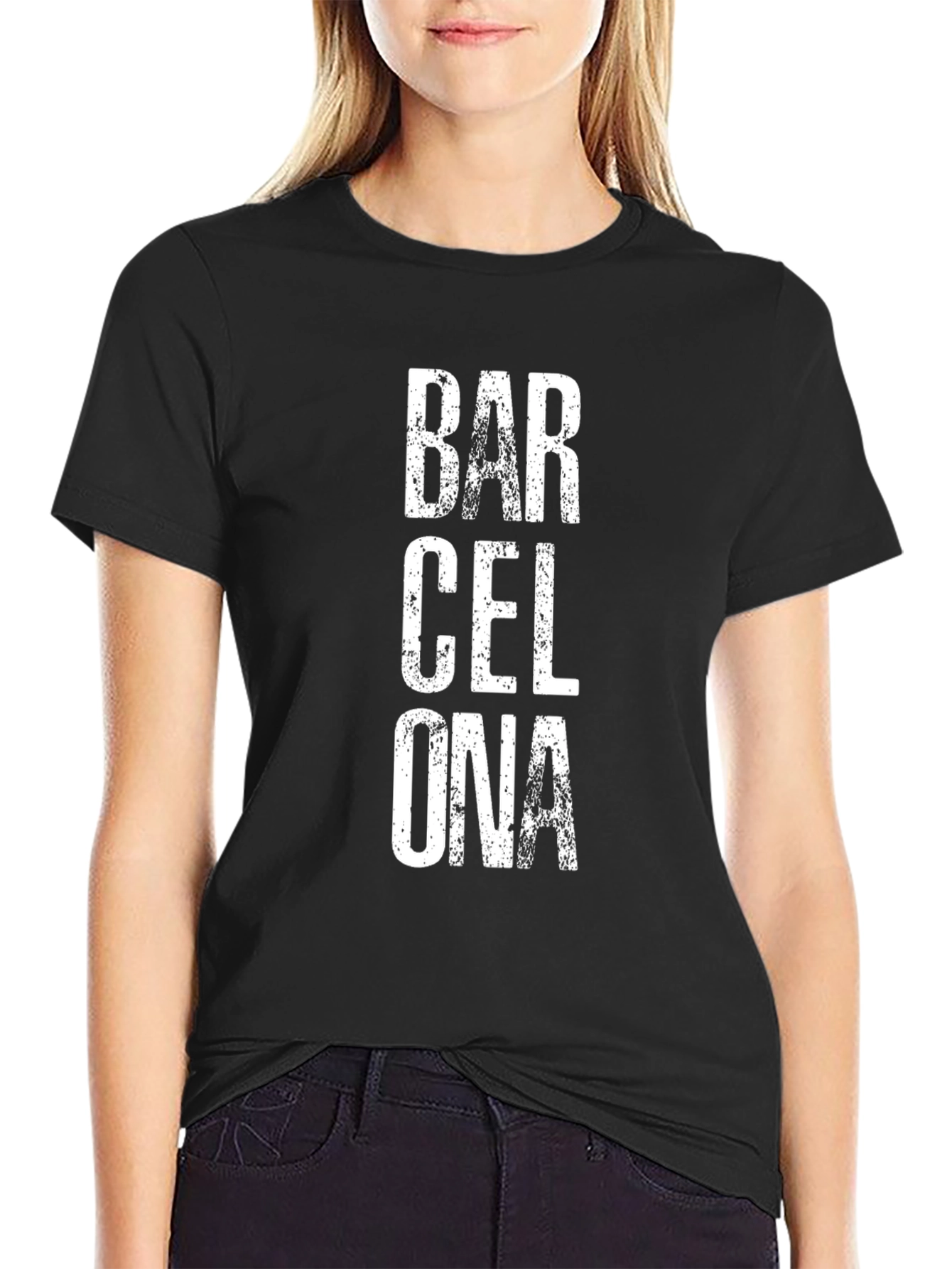 Barcelona Text Graphic T-Shirt - Casual Wear